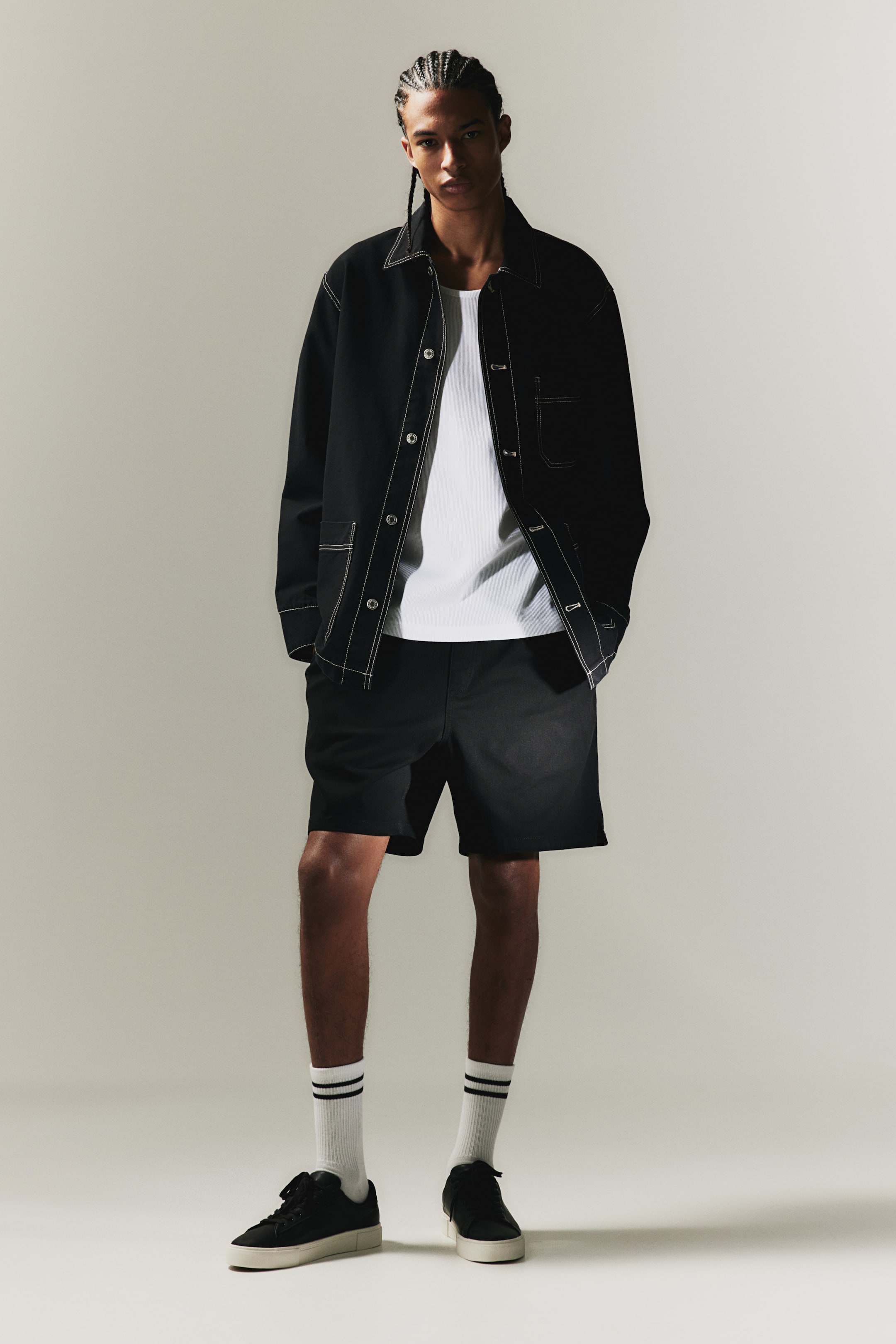 Relaxed Fit Twill Shorts