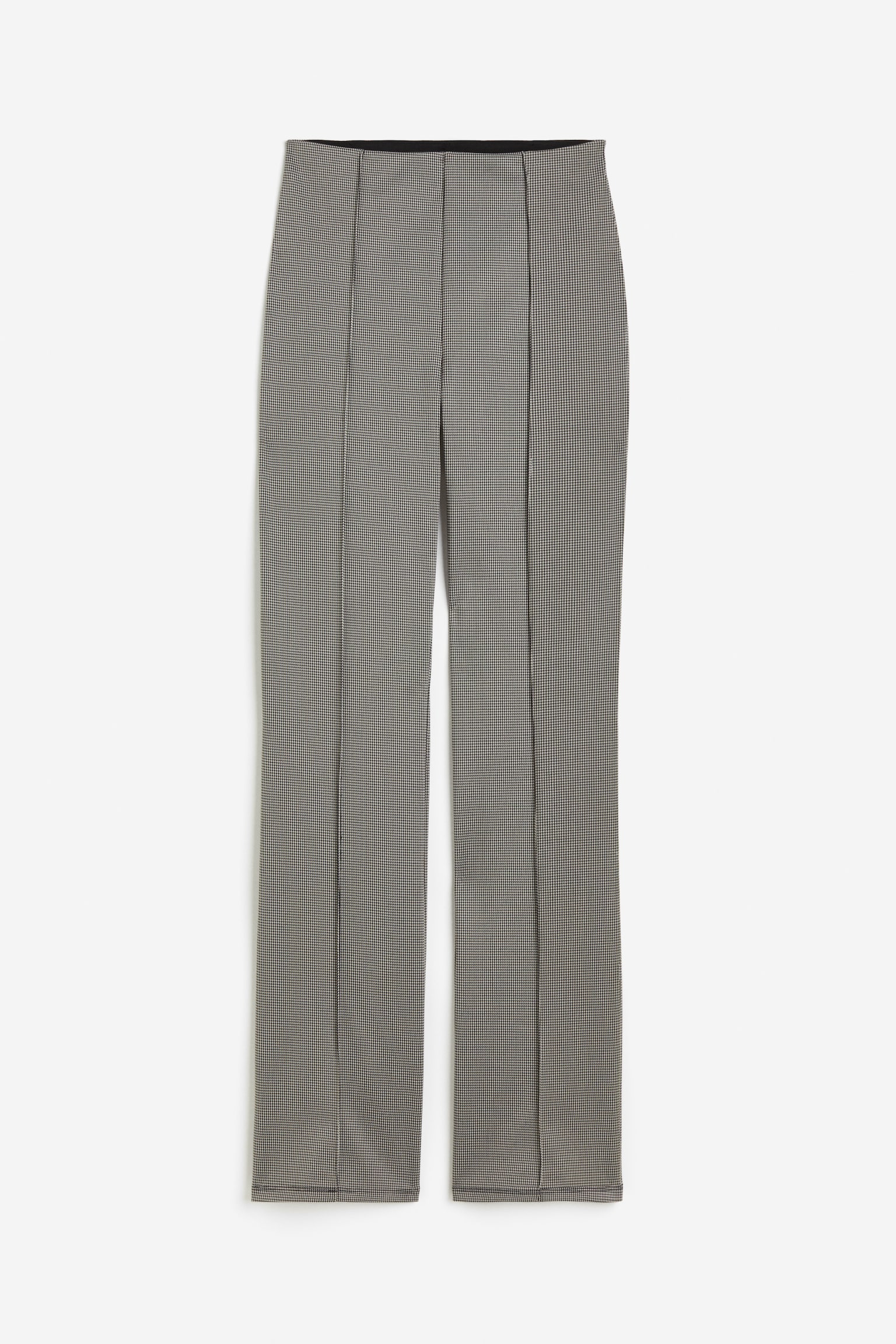Tailored jersey trousers - Black/Dogtooth-patterned/Black - 2