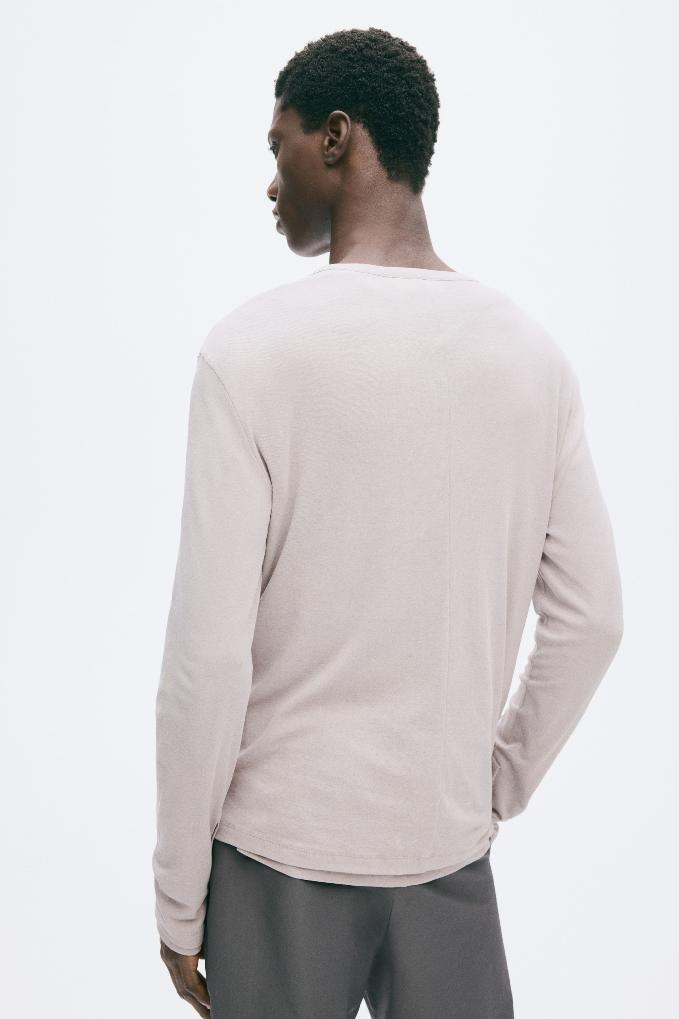 Slim-Fit Cotton Henley Shirt