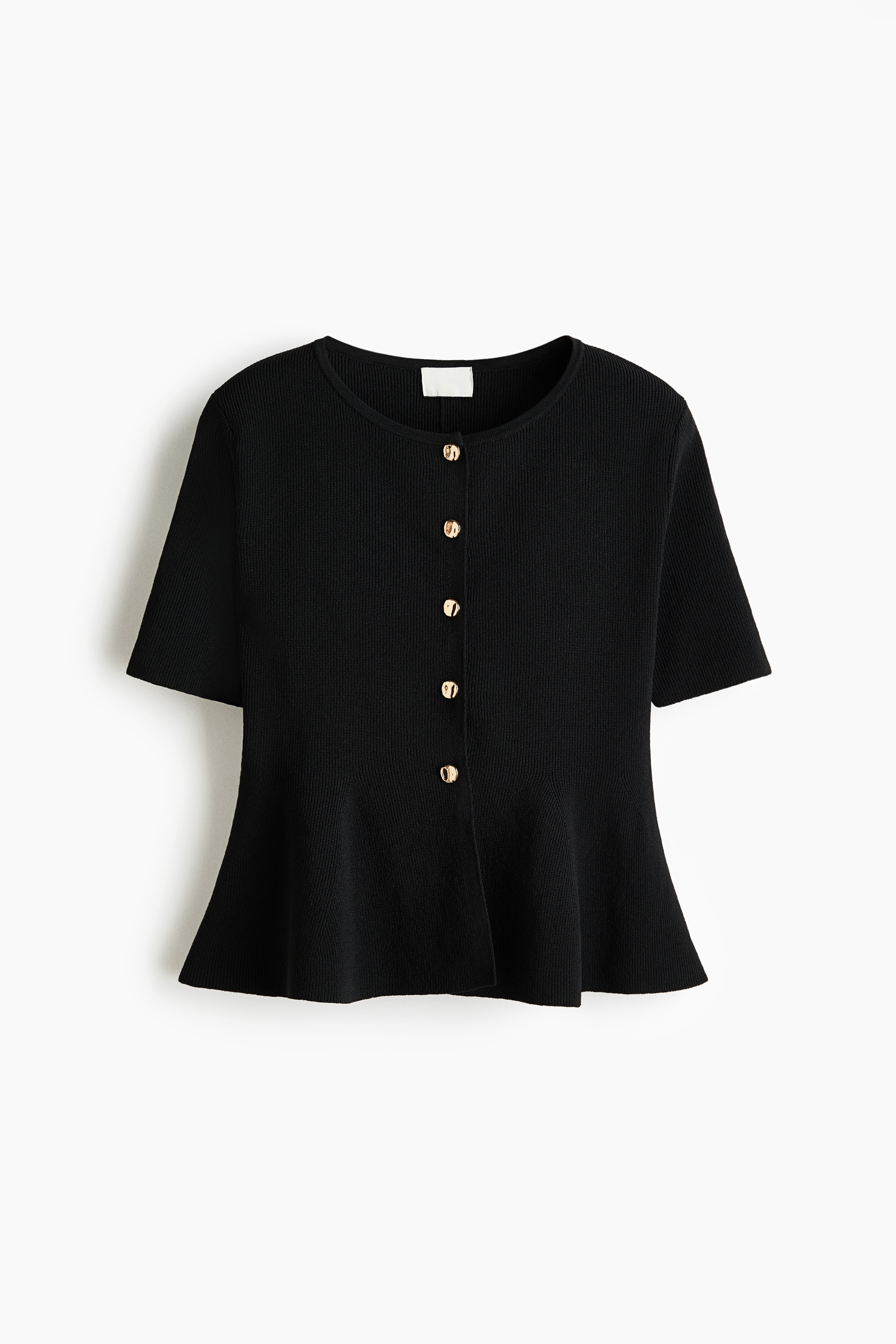 Peplum cardigan - Black/Cream/Burgundy