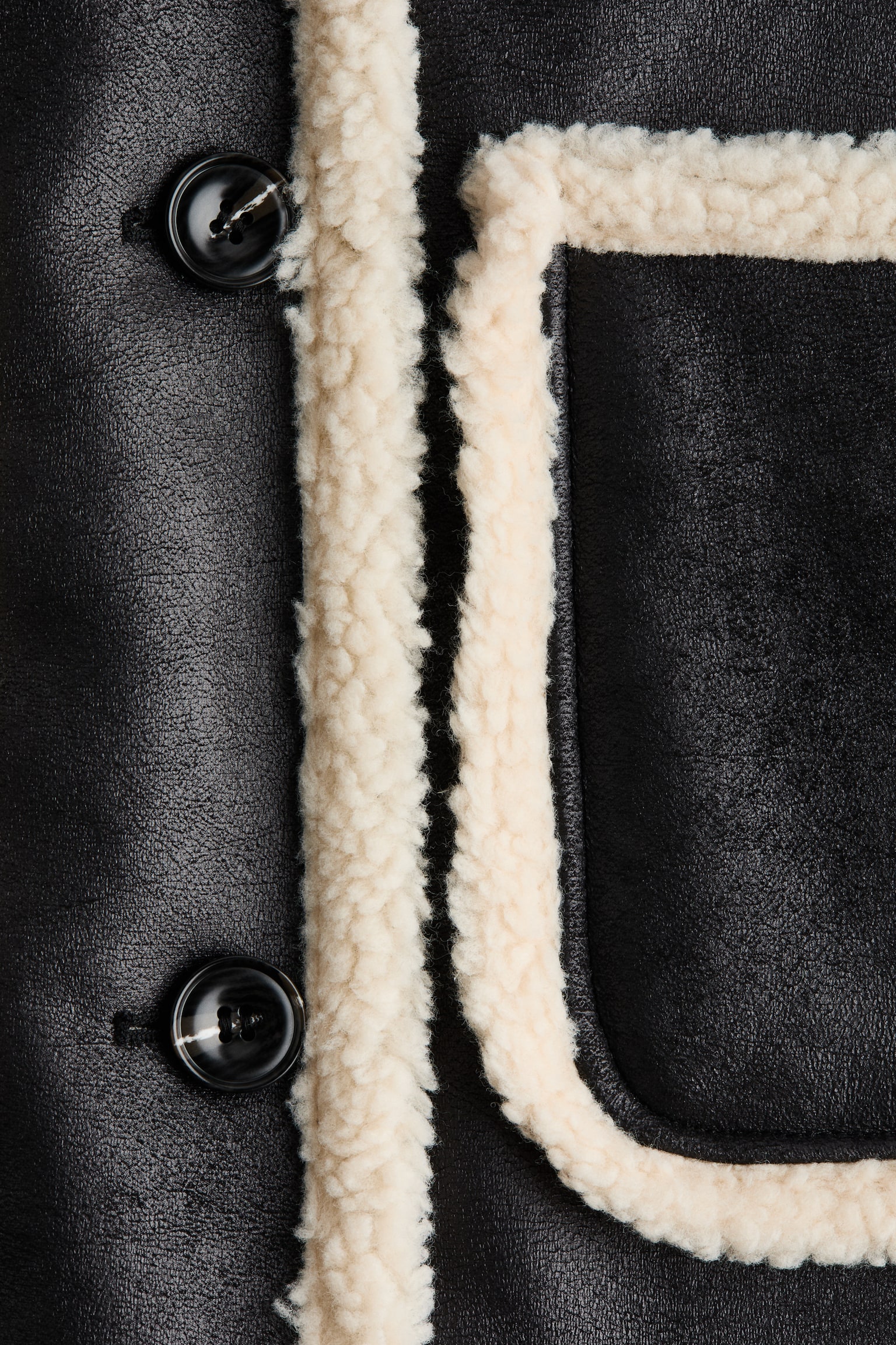 Double-faced coat - Black/Dark brown - 4