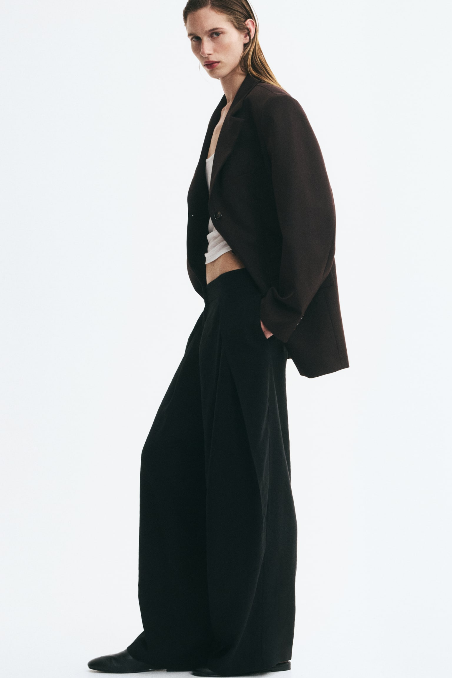 Женские брюки H&M Wrap-Detail Barrel, цвет: Чёрный — фото 4