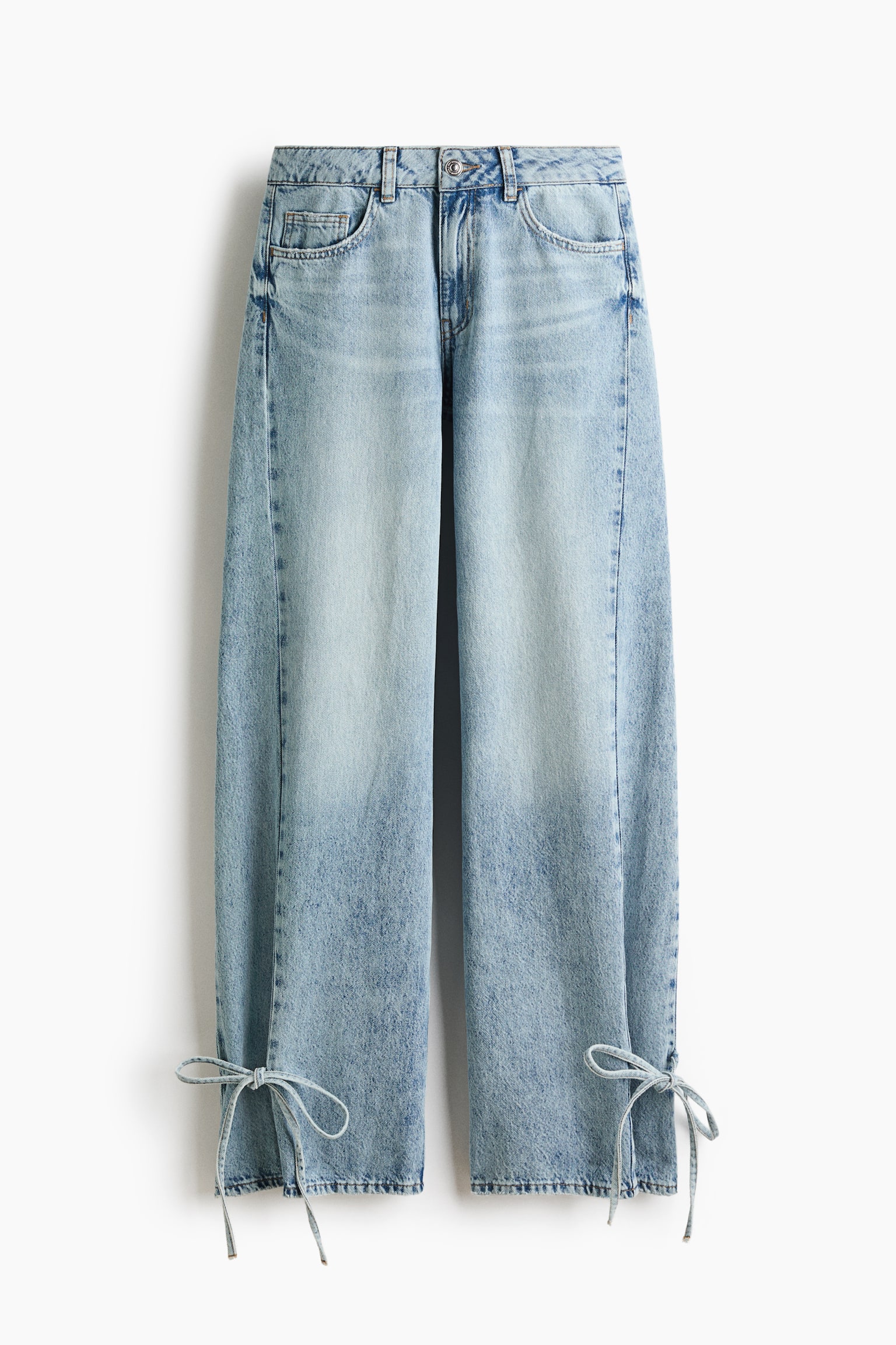 Straight High Waist Jeans - Light denim blue