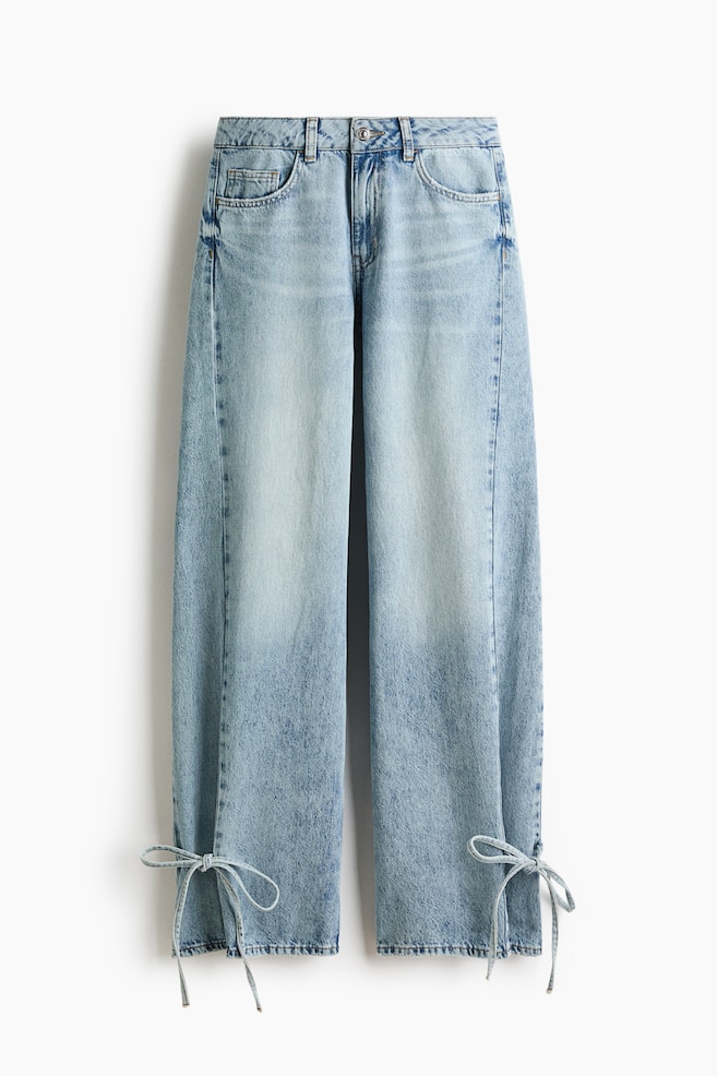 Straight High Waist Jeans - Light denim blue - 1