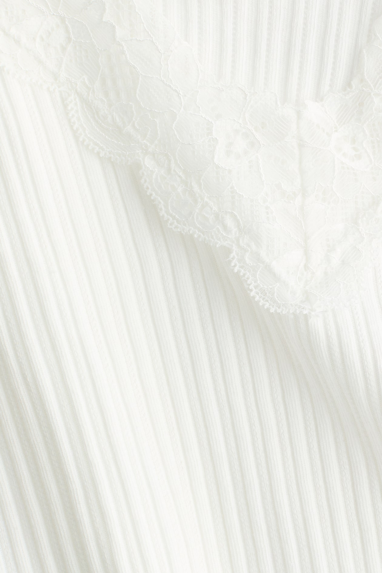 Lace-Trimmed Pointelle-Knit Top - image 3