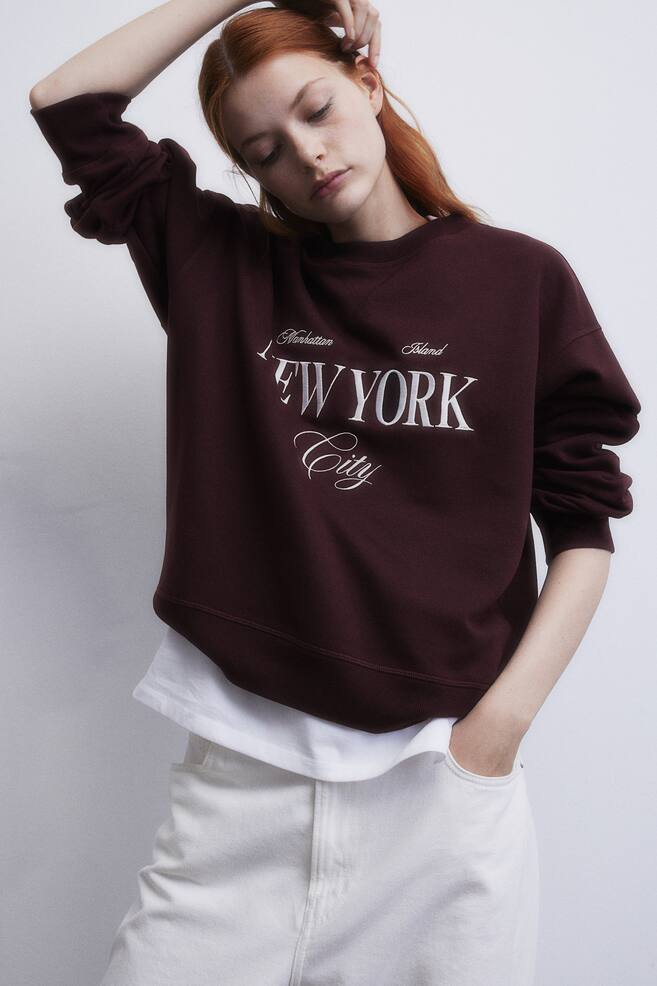 Sweatshirt - Burgundy/New York/Light grey marl/Lipstick/Neon green/Light beige/Paris/dc/dc/dc - 6