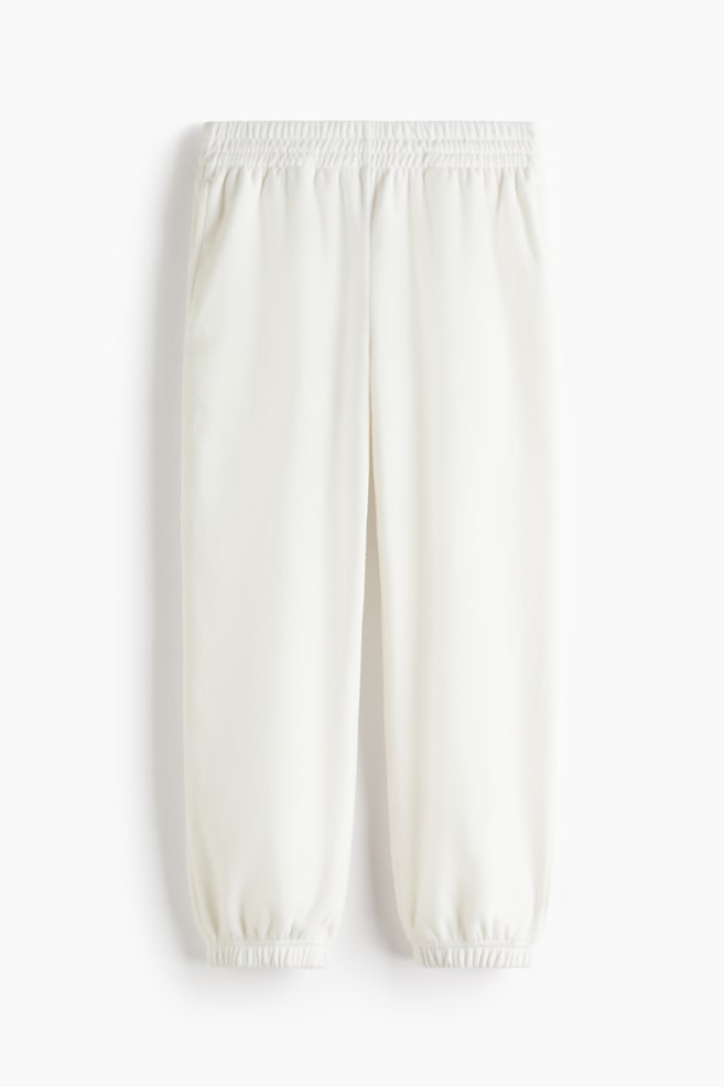 Fleece sports joggers - White/Light blue - 1