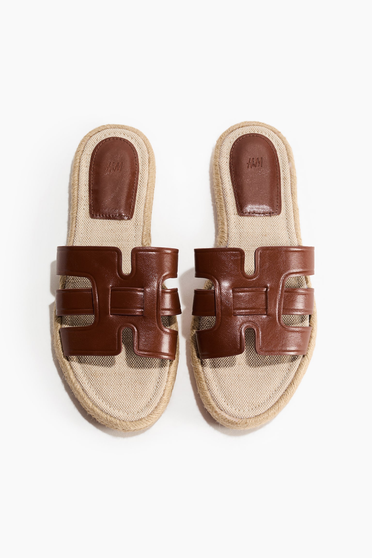 Sandales façon espadrilles - Marron foncé/Doré/Noir