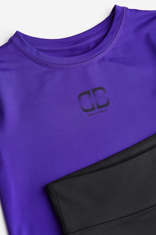 2-piece DryMove™ sports set - Dark purple/Dancebreak/Dark grey/Dancebreak - 3