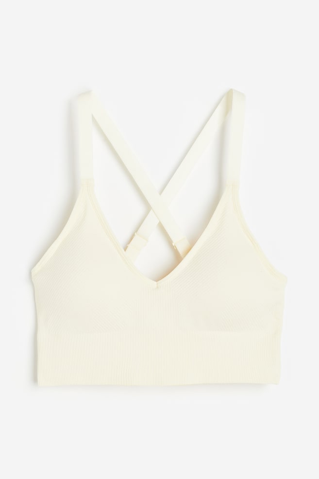 Seamless sports bra Medium support - Cream/Black/Light pink - 2