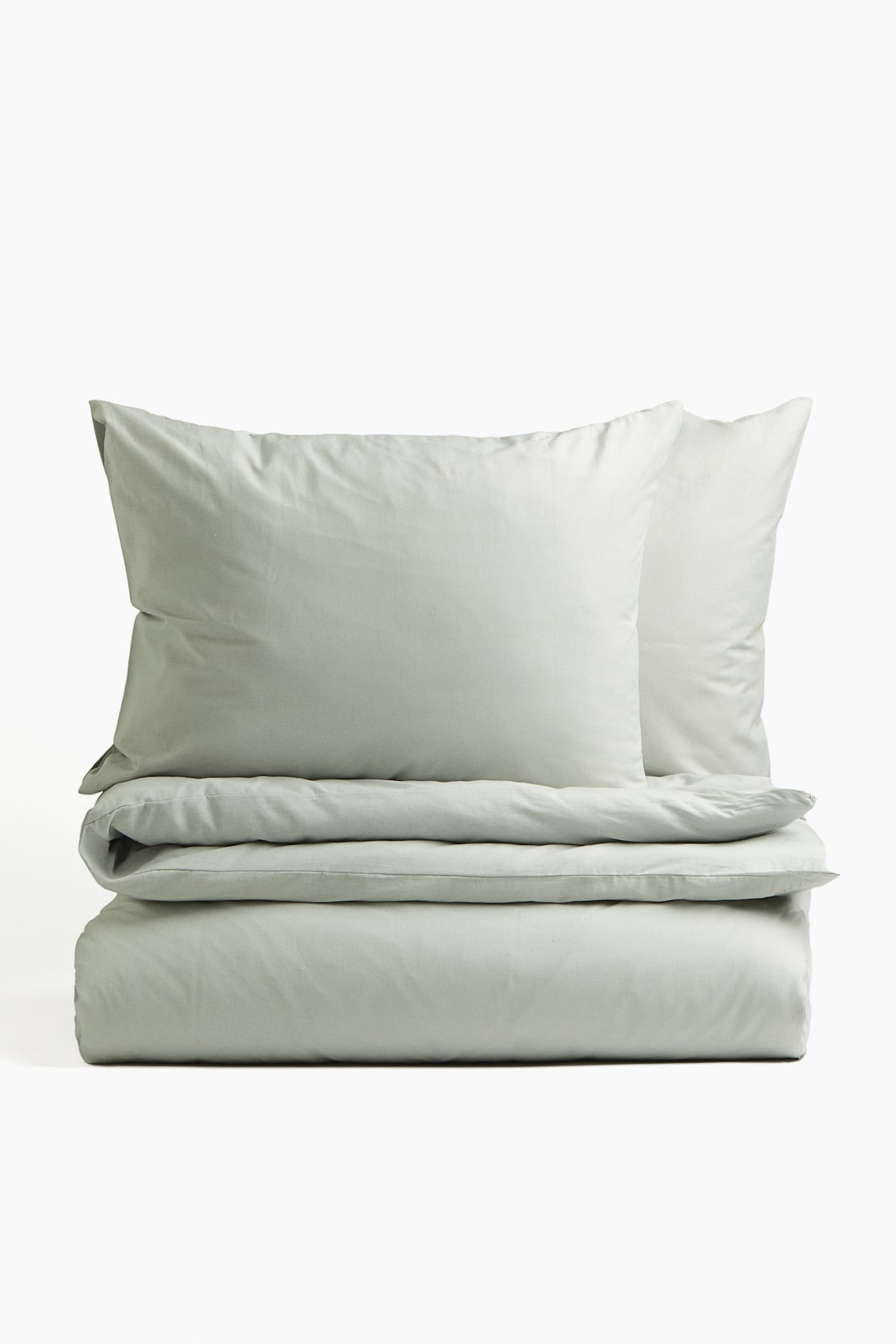 Parure de couette lit double en coton - Vert sauge - Home All | H&M FR