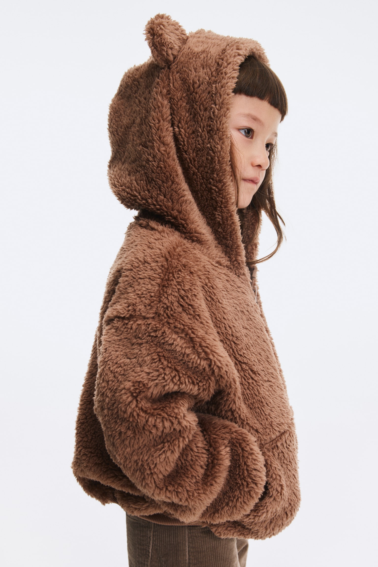 Детская куртка H&M Hooded Teddy Fleece, цвет: Коричневый — фото 5