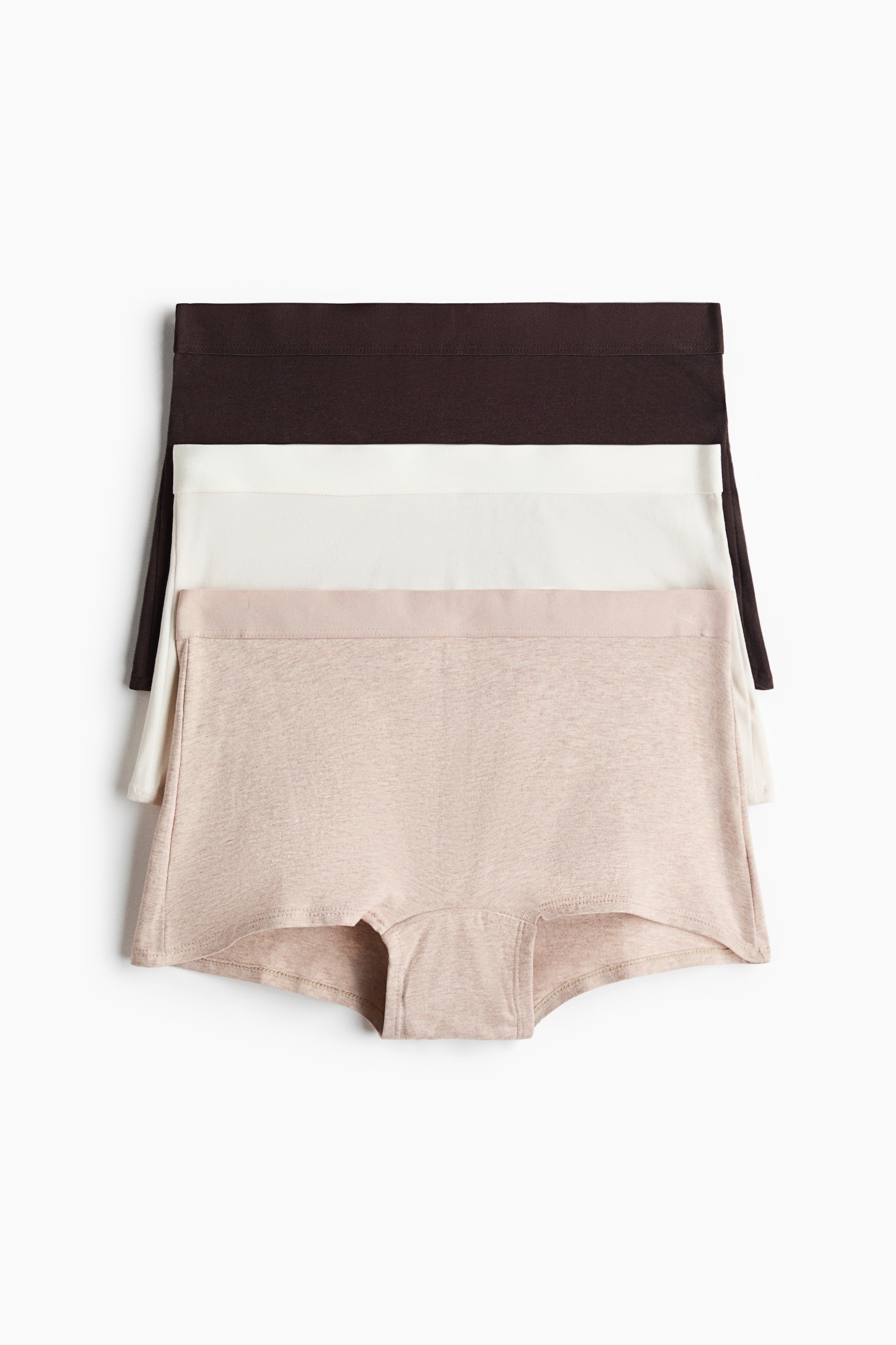 View larger image: 3-pack cotton boxer briefs - Dark brown/Cream/Light beige - Ladies | H&M 1