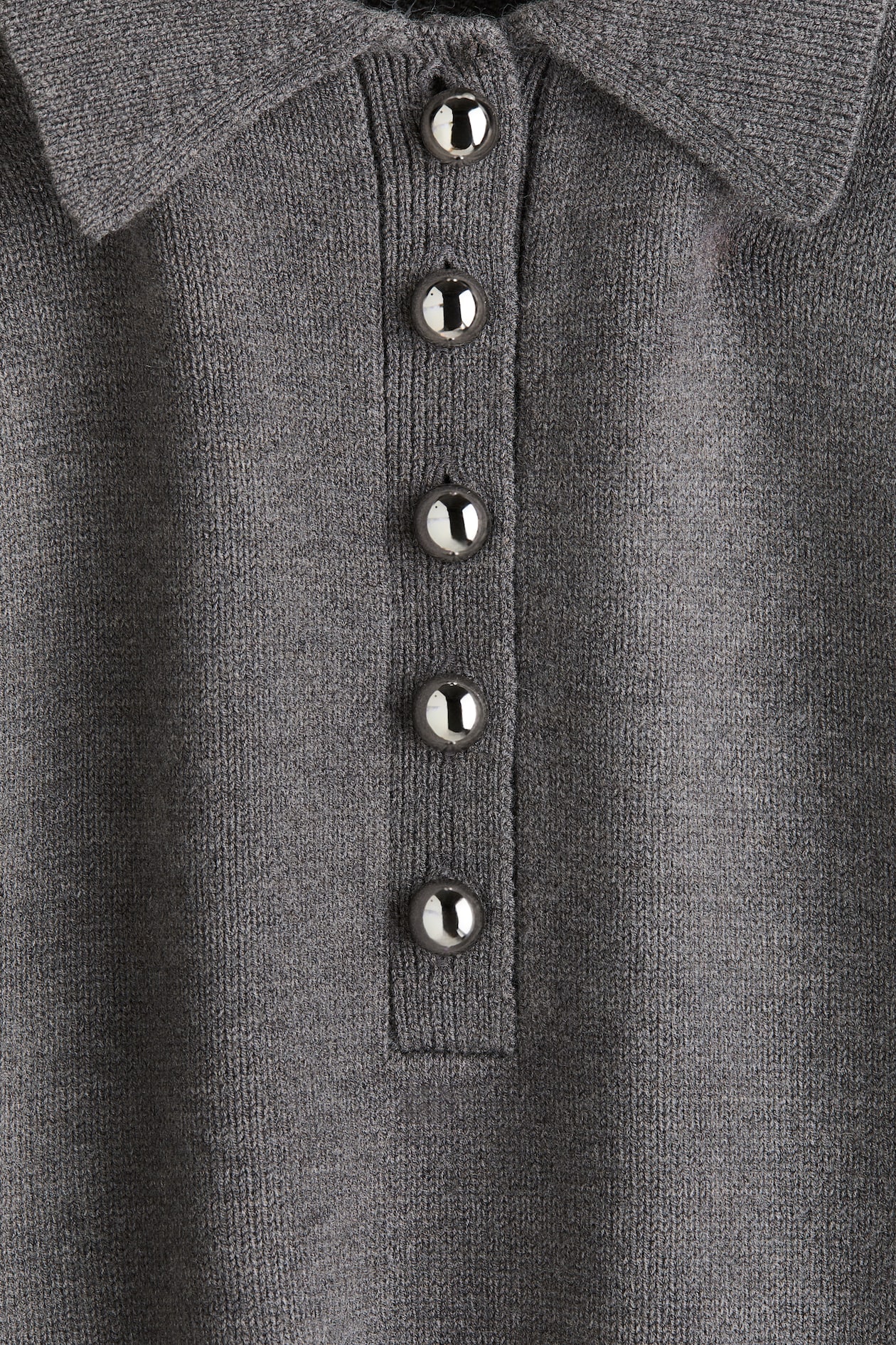Fine-Knit Dress with Collar - image 2