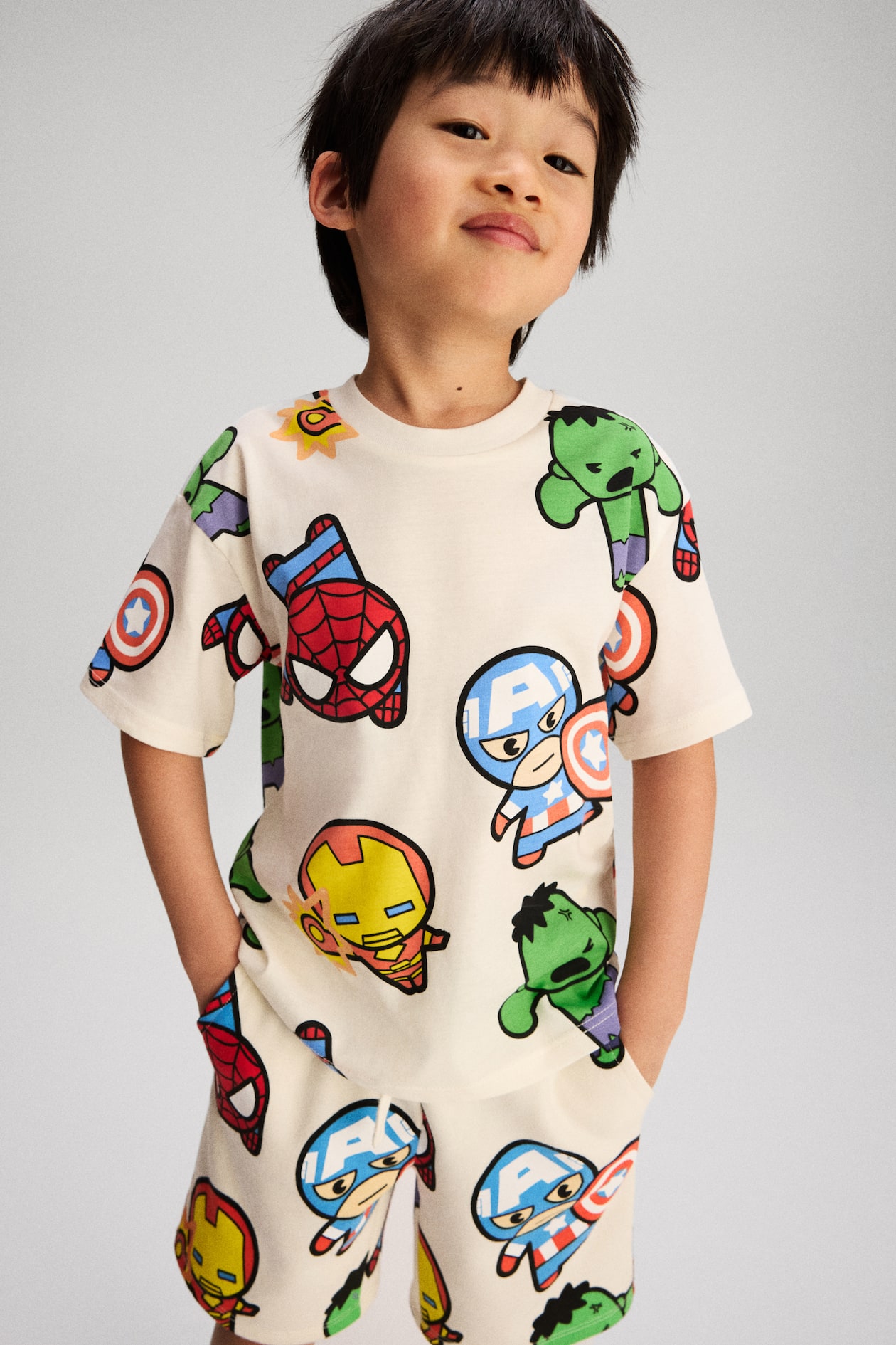 オーバーサイズ プリントTシャツ - ホワイト／Marvel Comics - Kids