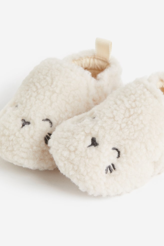 Teddy slippers - Natural white/Light pink - 2