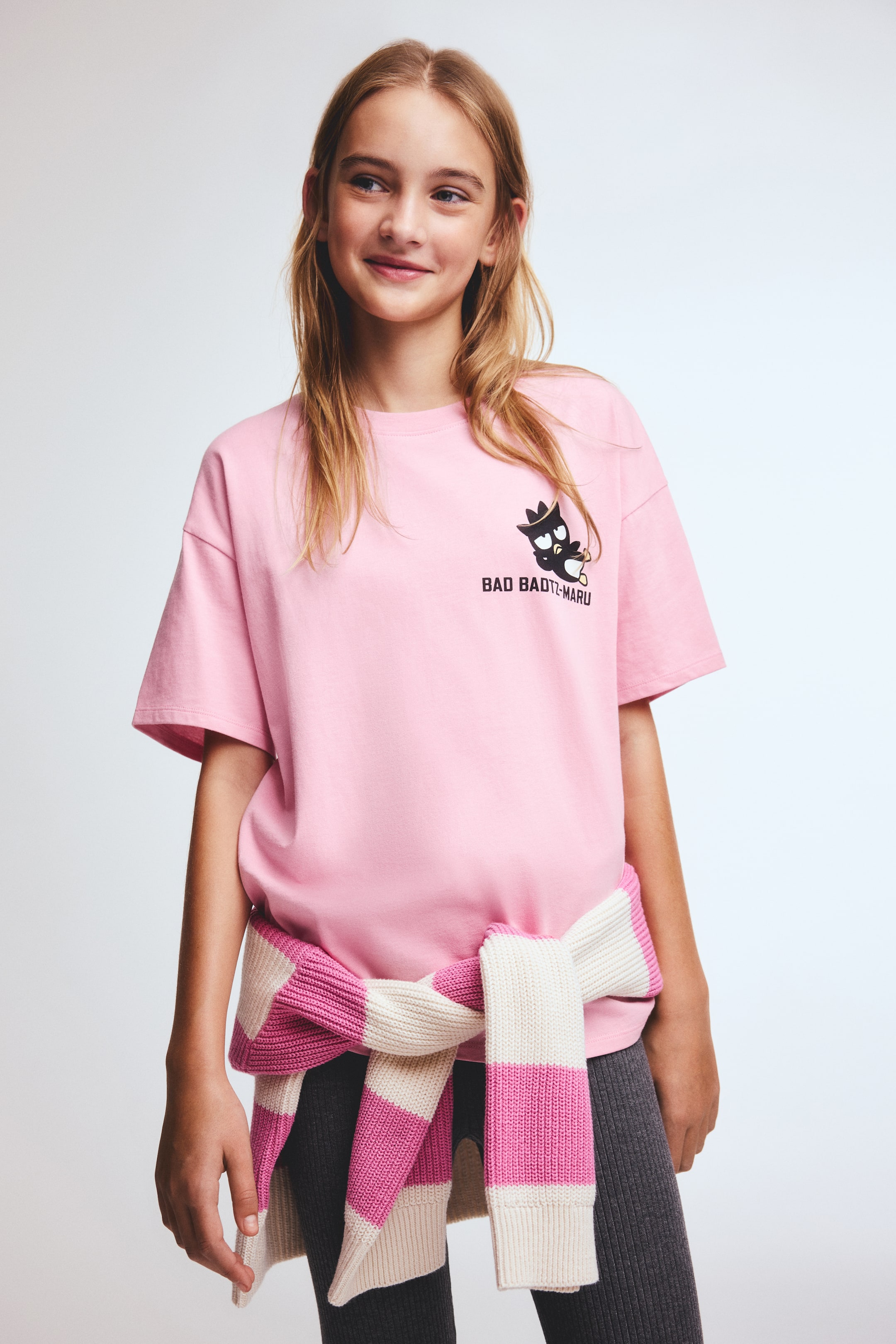 Ampliar la imagen: Playera de algodón con diseño - Rosa/Badtz-Maru - Kids | H&M MX 1