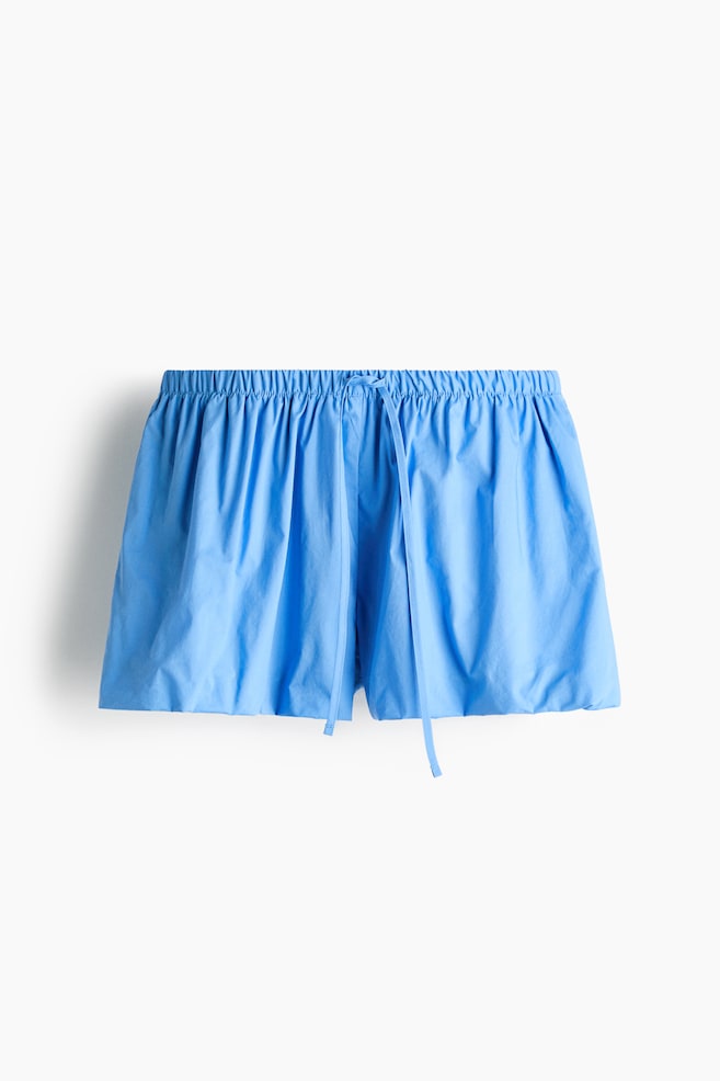 Șort de plajă bufant din bumbac - Albastru/Albastru-deschis/în carouri/Roșu/carouri gingham - 1
