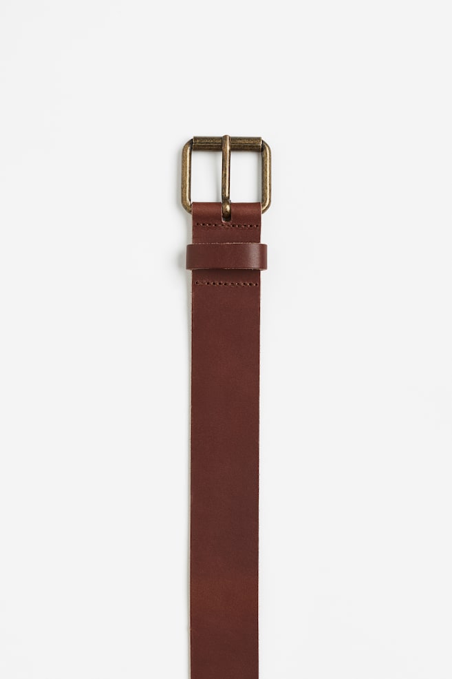 Leather belt - Brown/Black - 4