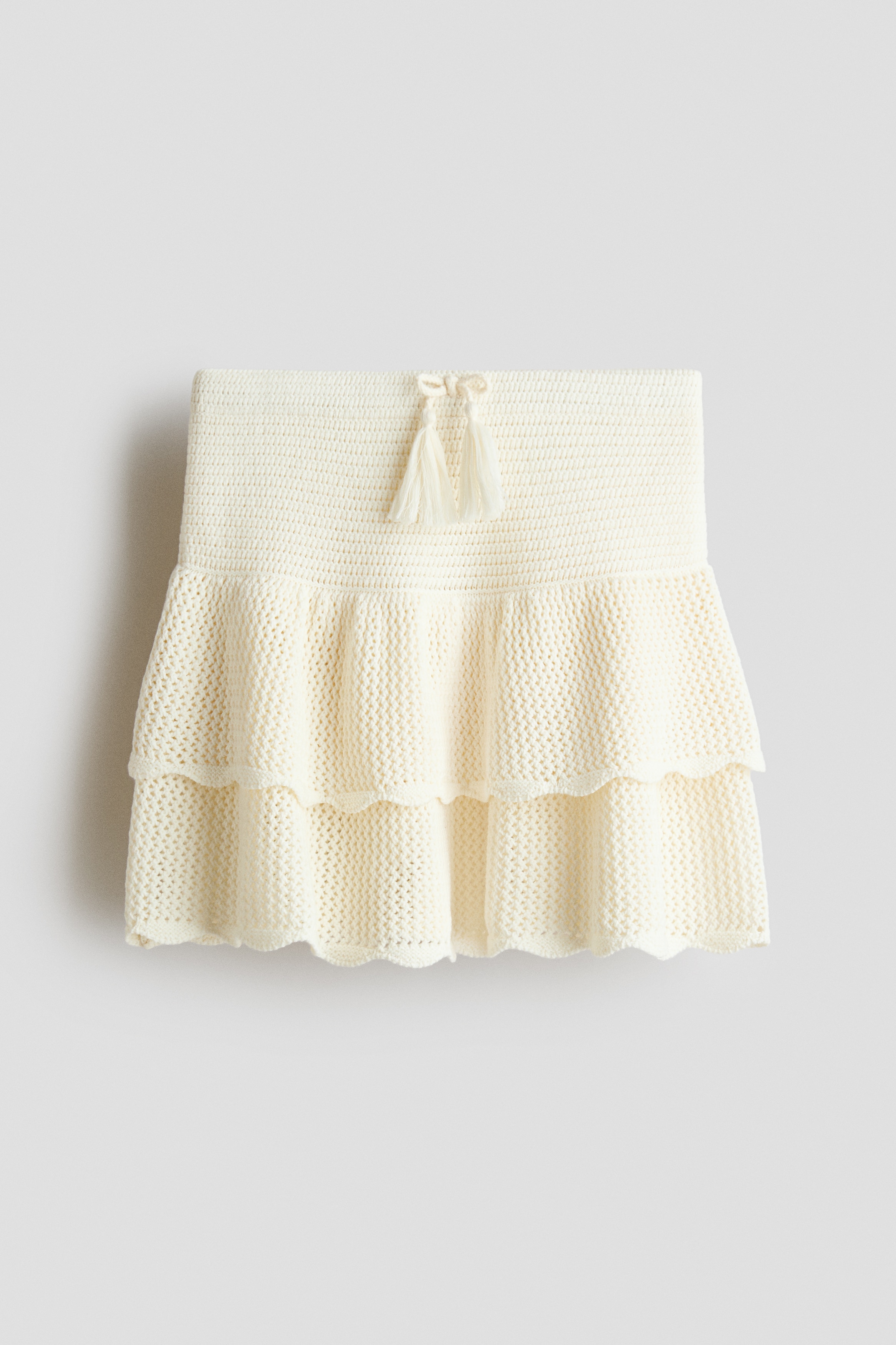 Falda escalonada de punto - Cream
