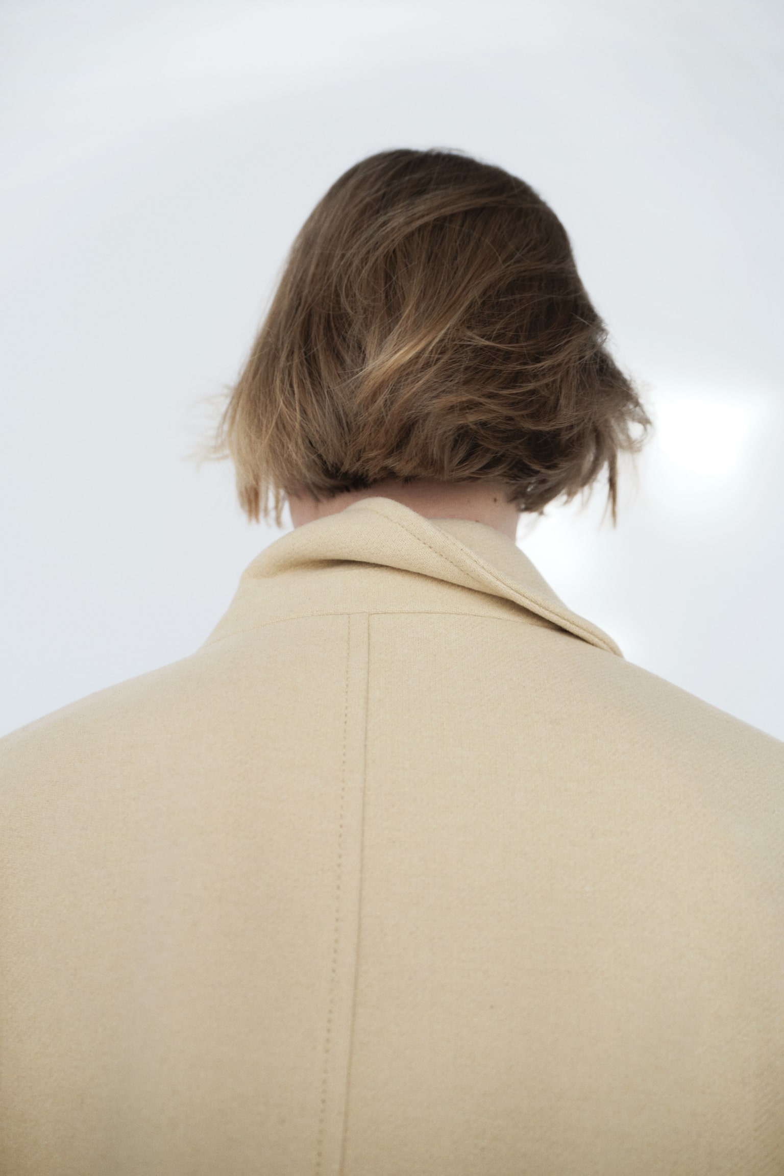 Oversized wool-blend coat - Light yellow - 4