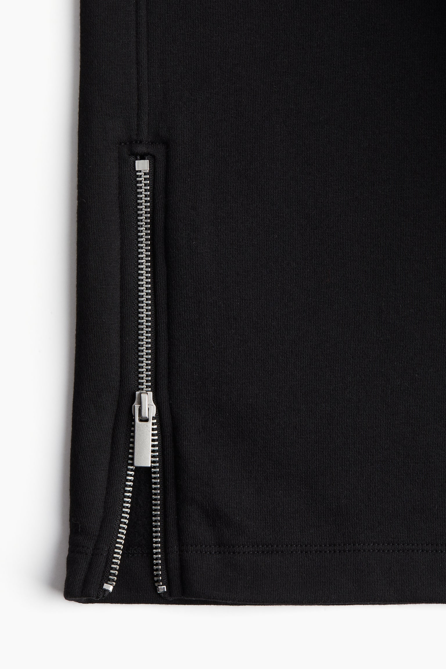 Zip-hem sweatpants - Black/Light grey marl - 7