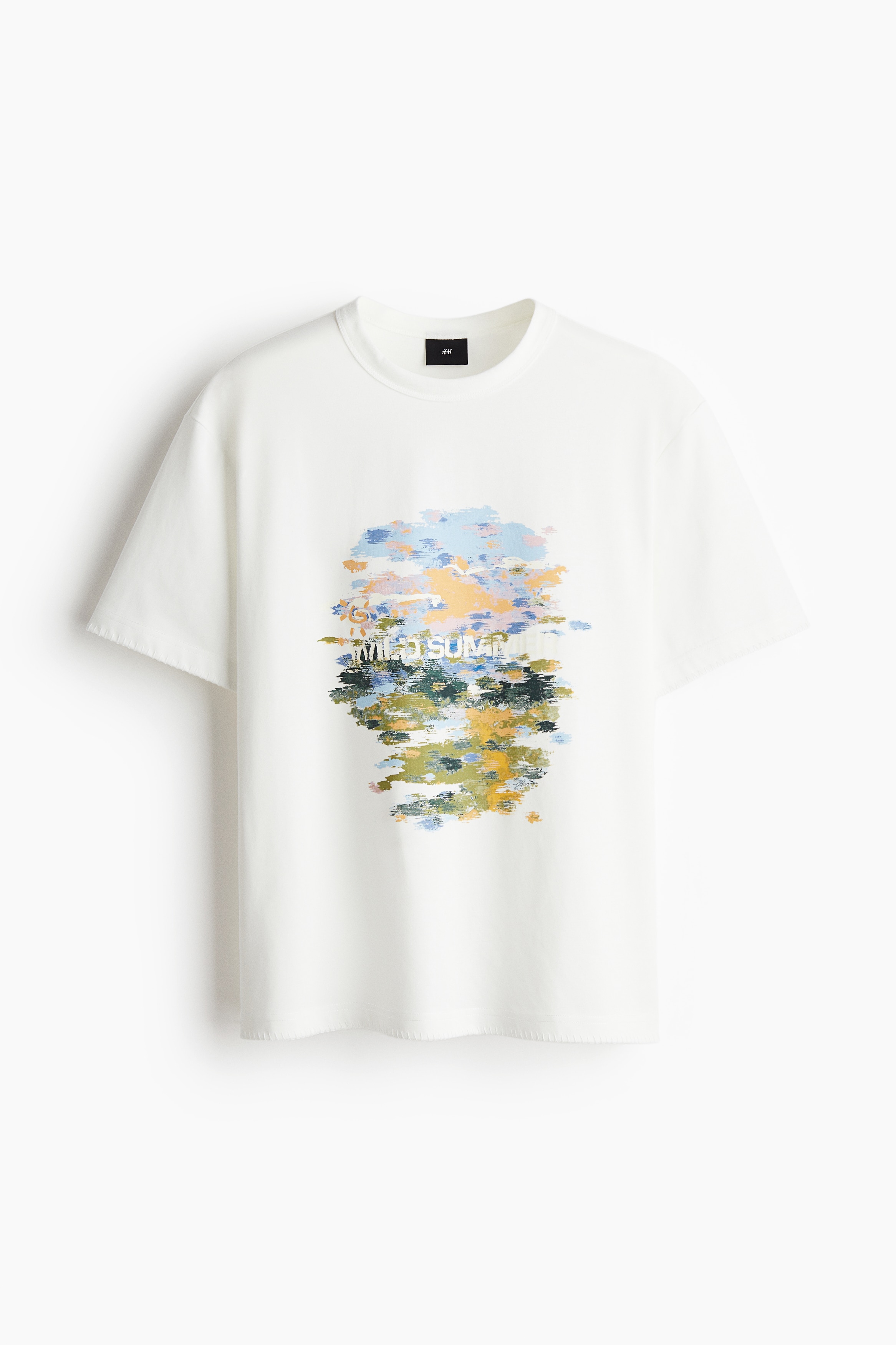 ルーズフィット プリントTシャツ - ホワイト／Wild Summer/セージグリーン／Refresh/ダークブラウン