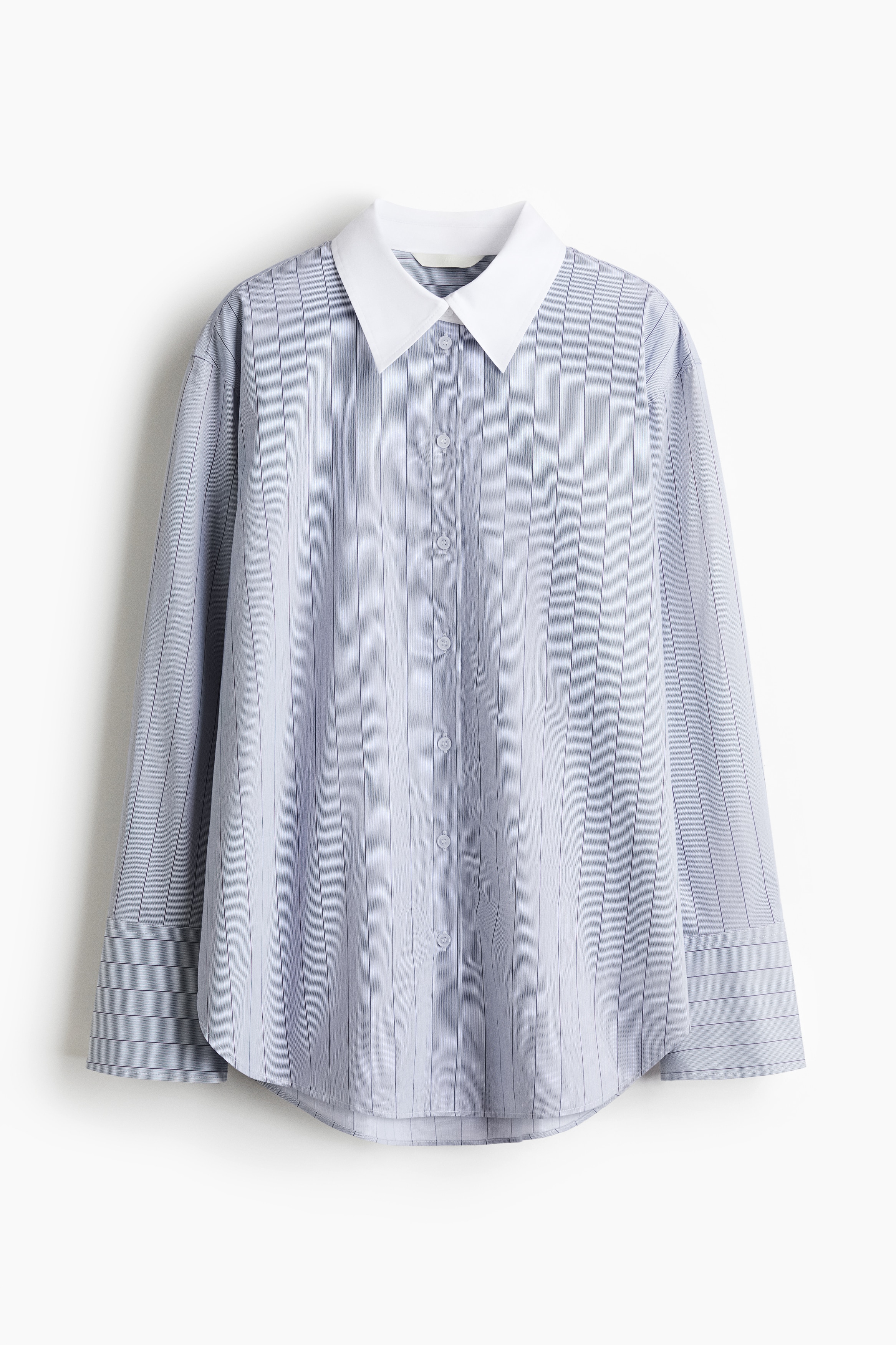 Poplin Shirt - Dusty blue/striped/White