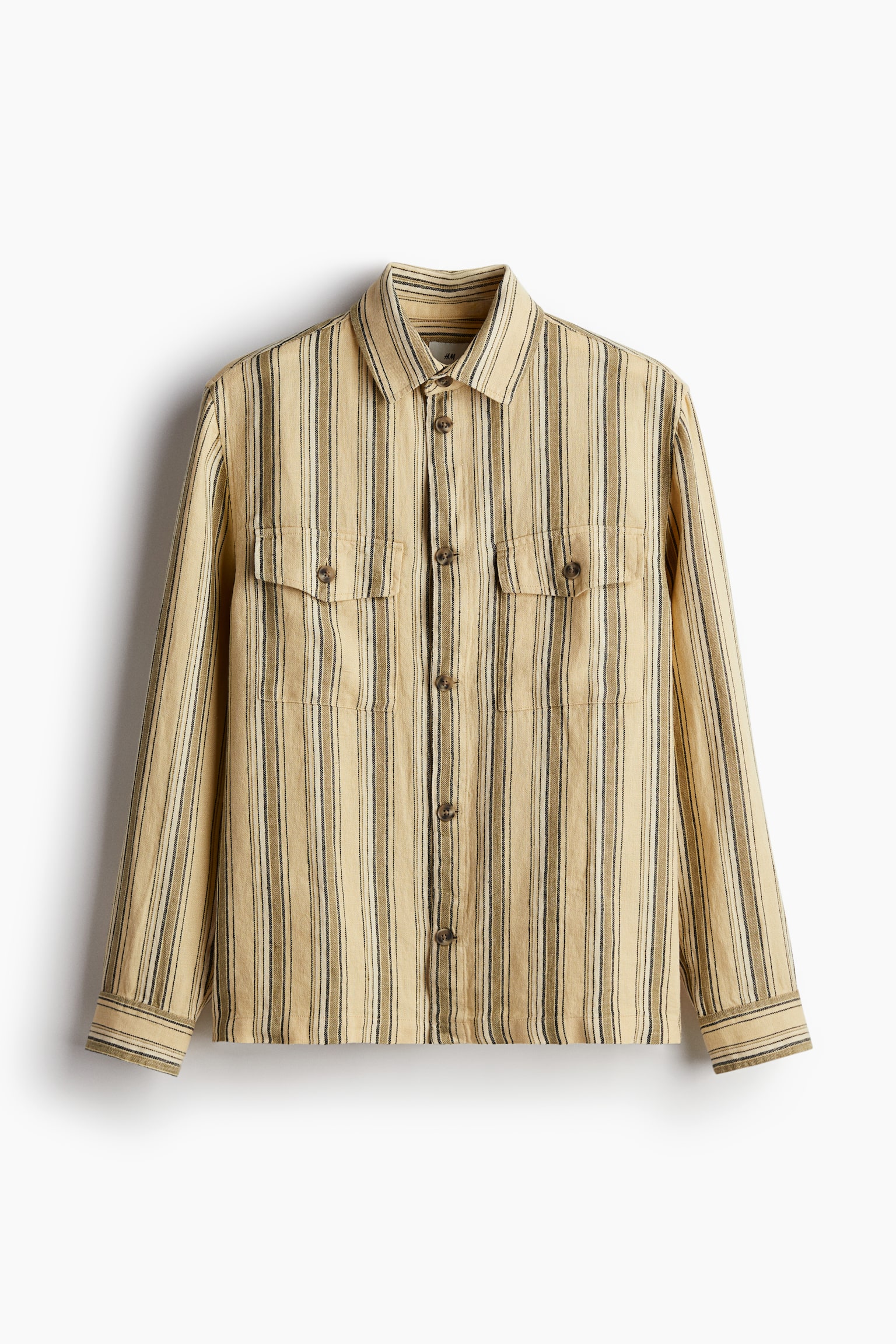 Regular Fit Linen shirt - Beige/Striped - 1