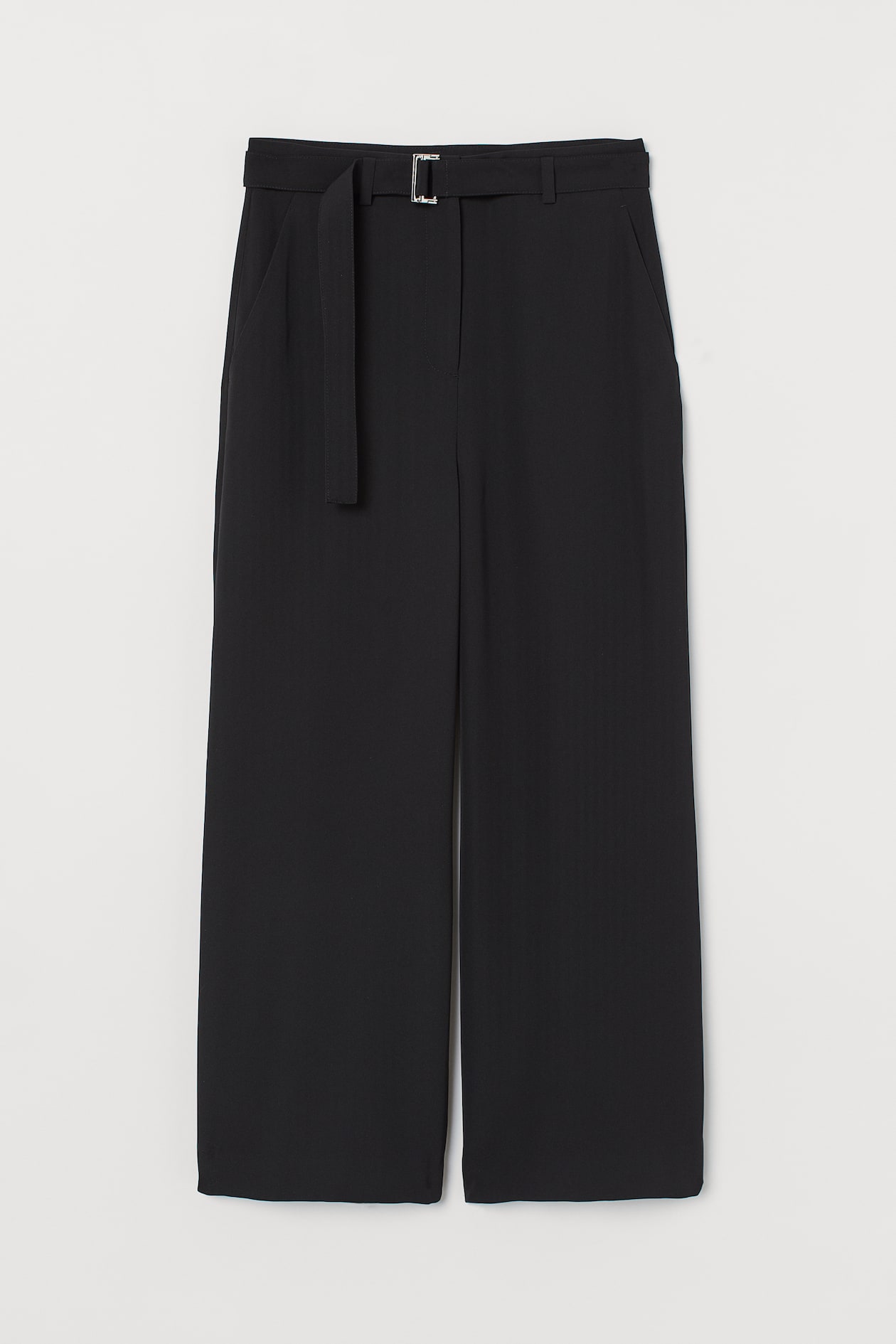 Calf-length Pants - High waist - Three-quarter length - Black - Ladies ...