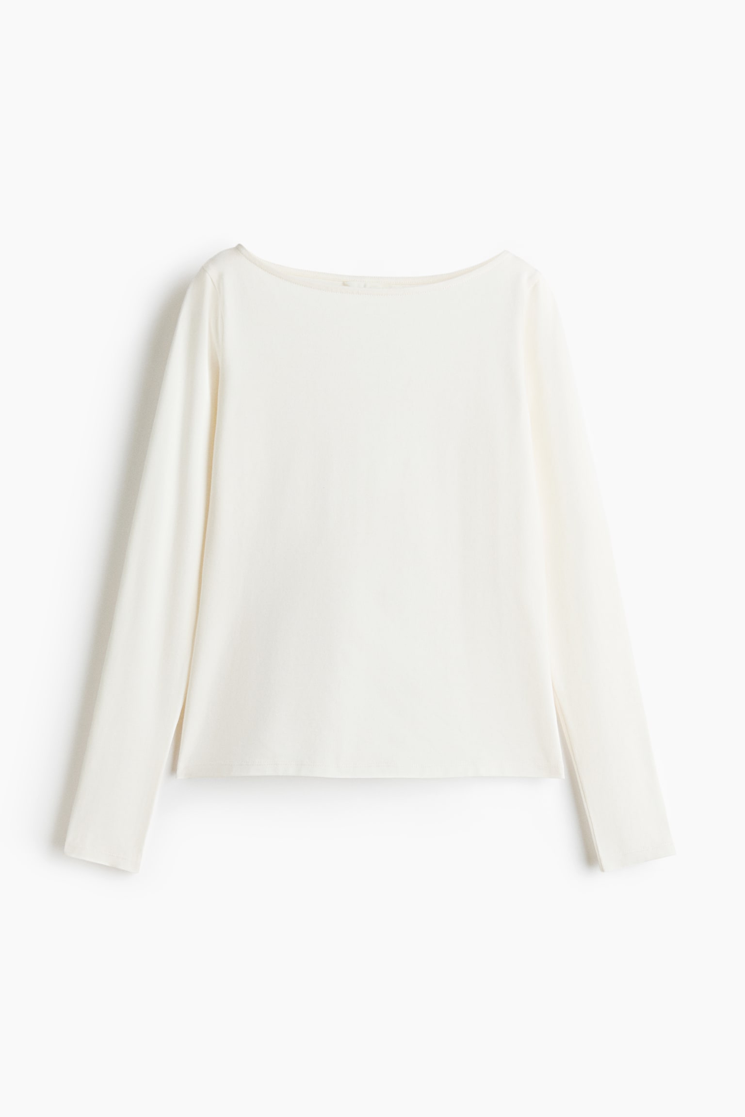 Top con scollo a barca - Crema/Nero