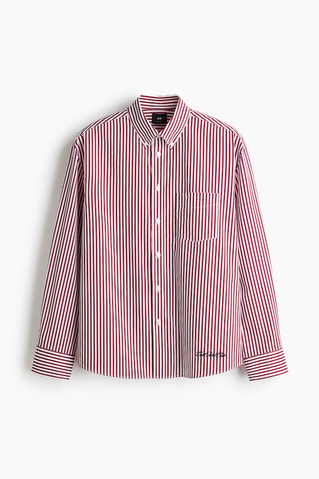 Camisa Relaxed Fit - Rojo oscuro/Rayas/Azul claro/East Isles Club/Blanco/East Isles Club - 1