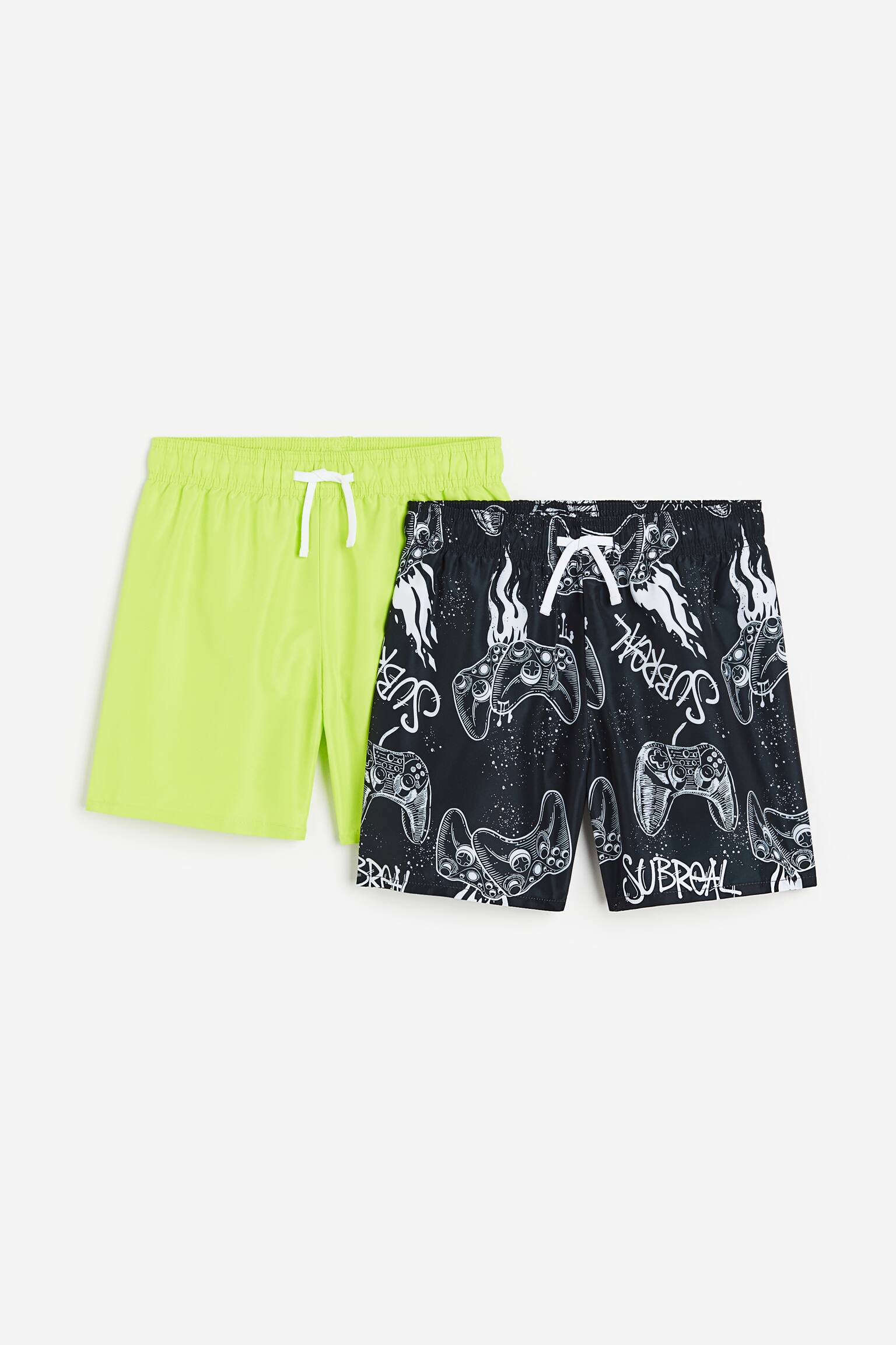 2-pack Boardshorts - Neon yellow/Gaming/Blue/Gradient/Light blue/Sharks/Bright blue/Leaves - 1