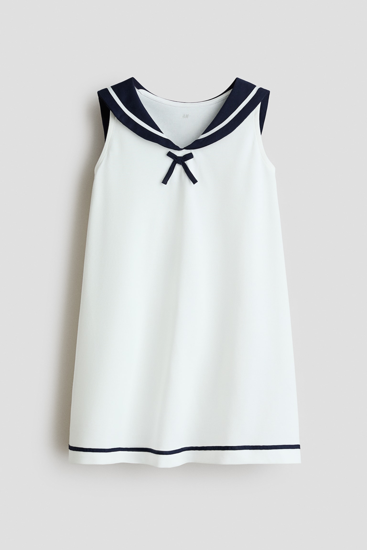 COOLMAX® Dress with Sailor Collar - White/Navy blue - 2