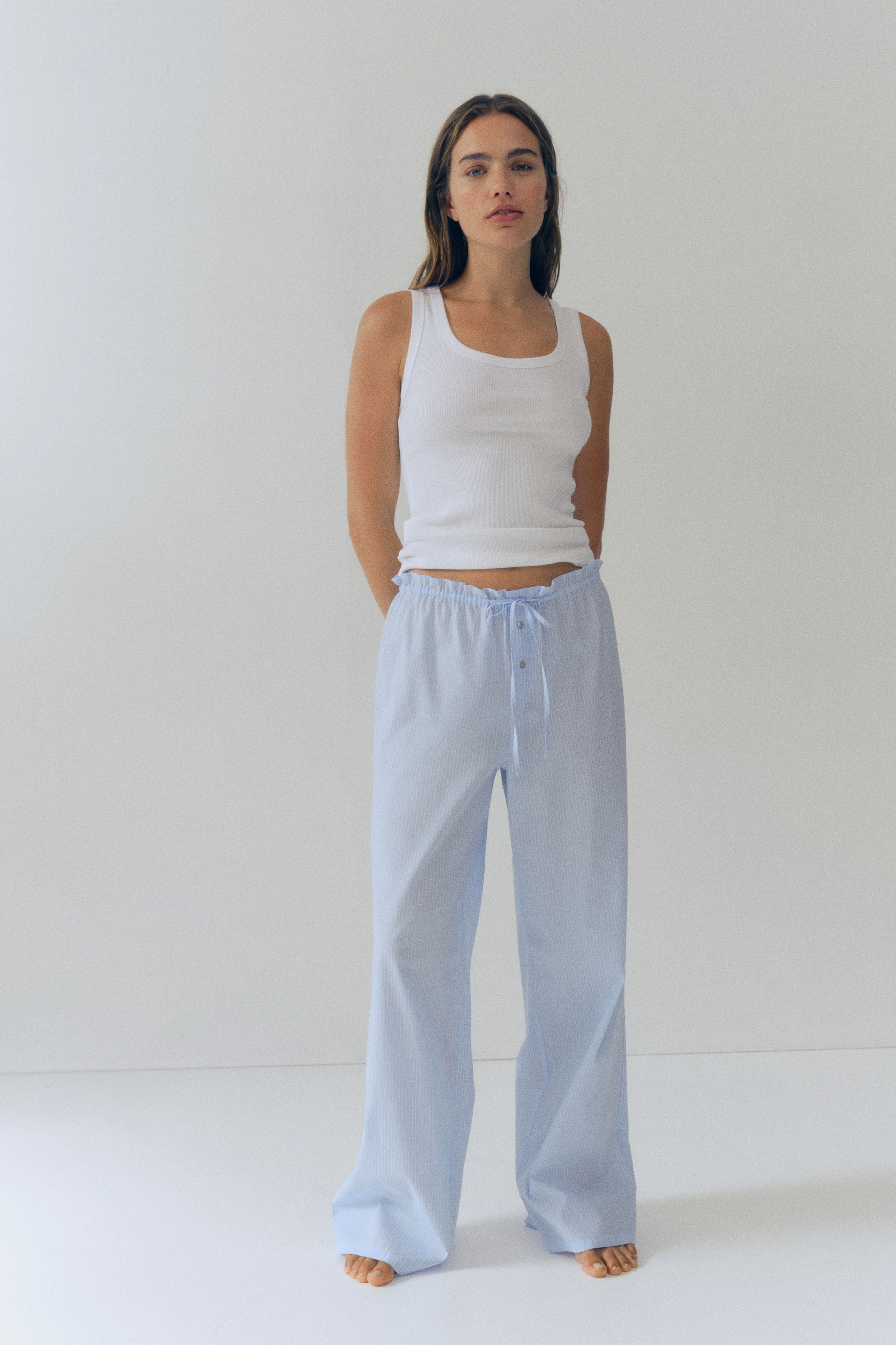 Cotton Poplin Pajama Pants