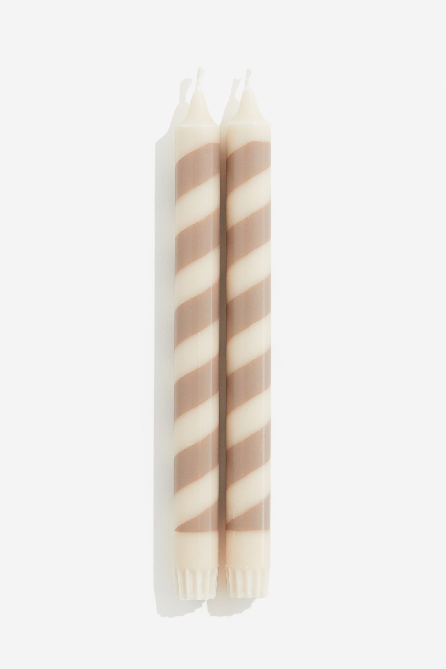 2-pack candy cane candles - Dark beige/White/Red/Striped/Pink/Striped/Black/Striped/Green/Red - 1