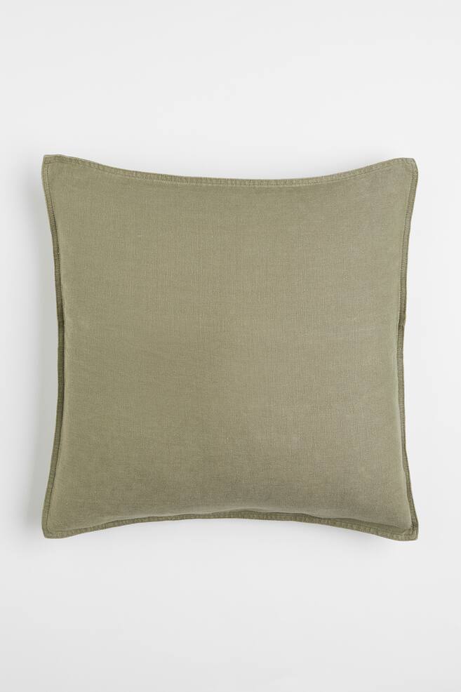 Washed linen cushion cover - Khaki green/Linen beige/Anthracite grey/Light brown/dc/dc/dc/dc/dc/dc/dc/dc/dc/dc/dc/dc/dc/dc/dc/dc/dc - 1