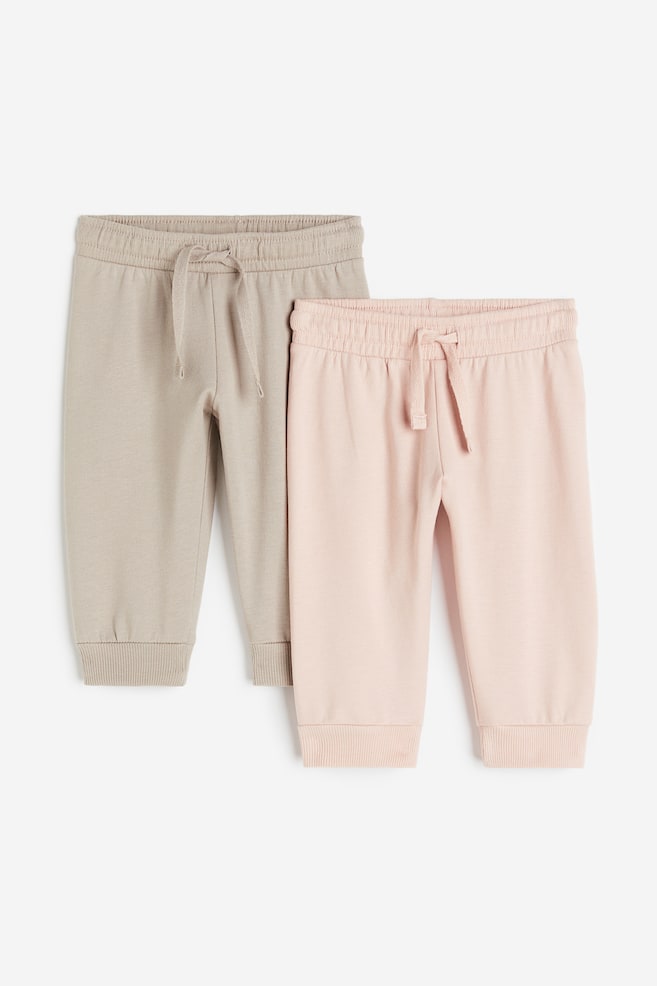 2-pack joggers - Powder pink/Beige/Black/Light grey marl/Dark beige/Natural white marl/Light grey/Navy blue striped/Light beige/Brown/Light pink/Cherries/Pink/Cherries/Dusty pink/Light pink/Navy blue/Light blue - 1