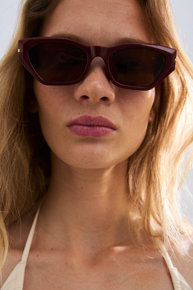 Cat-eye sunglasses - Burgundy/Dark brown/Tortoiseshell-patte - 3