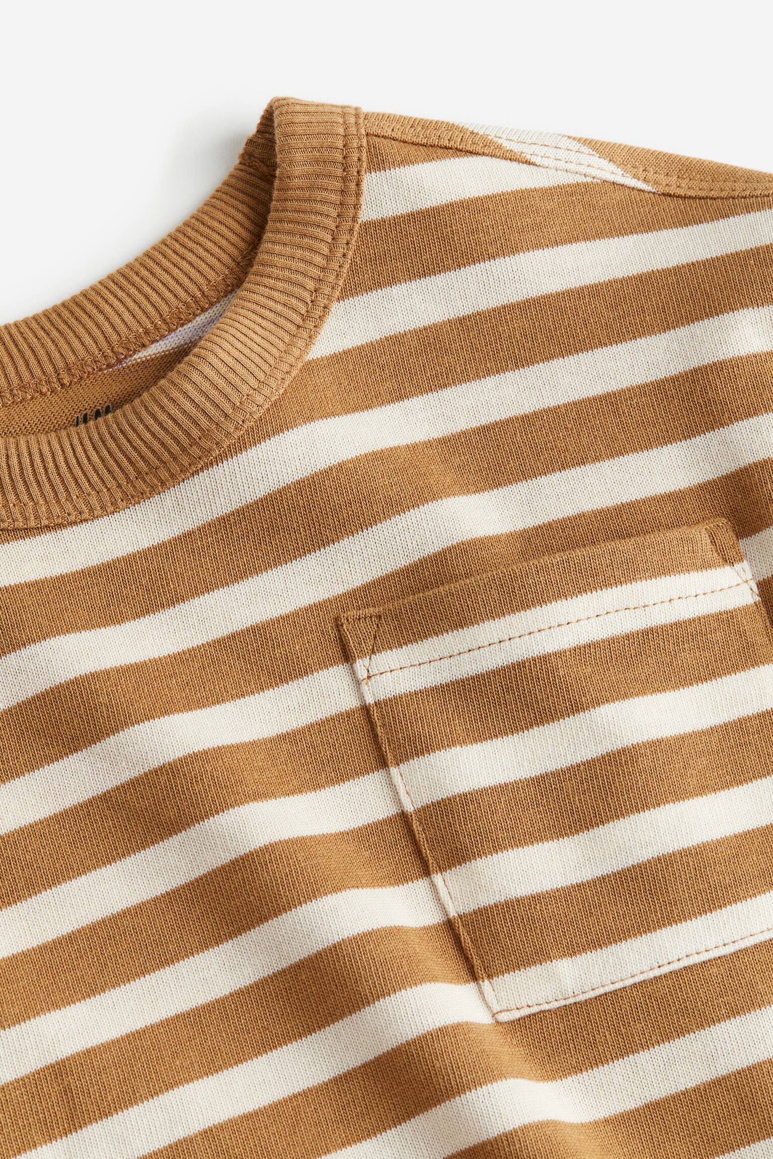 Long Sleeve Tee - Dark beige/Stripe/White/Black stripe/Dark green/White stripe - 2