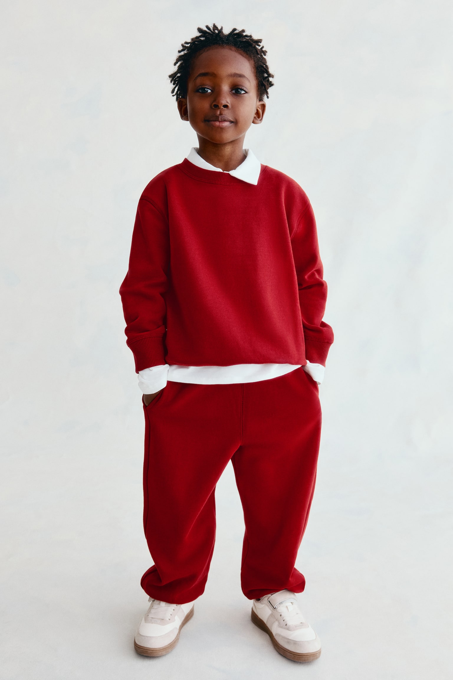 Детские комплекты H&M 2-Piece Cotton Sweatsuit, цвет: Красный — фото 4