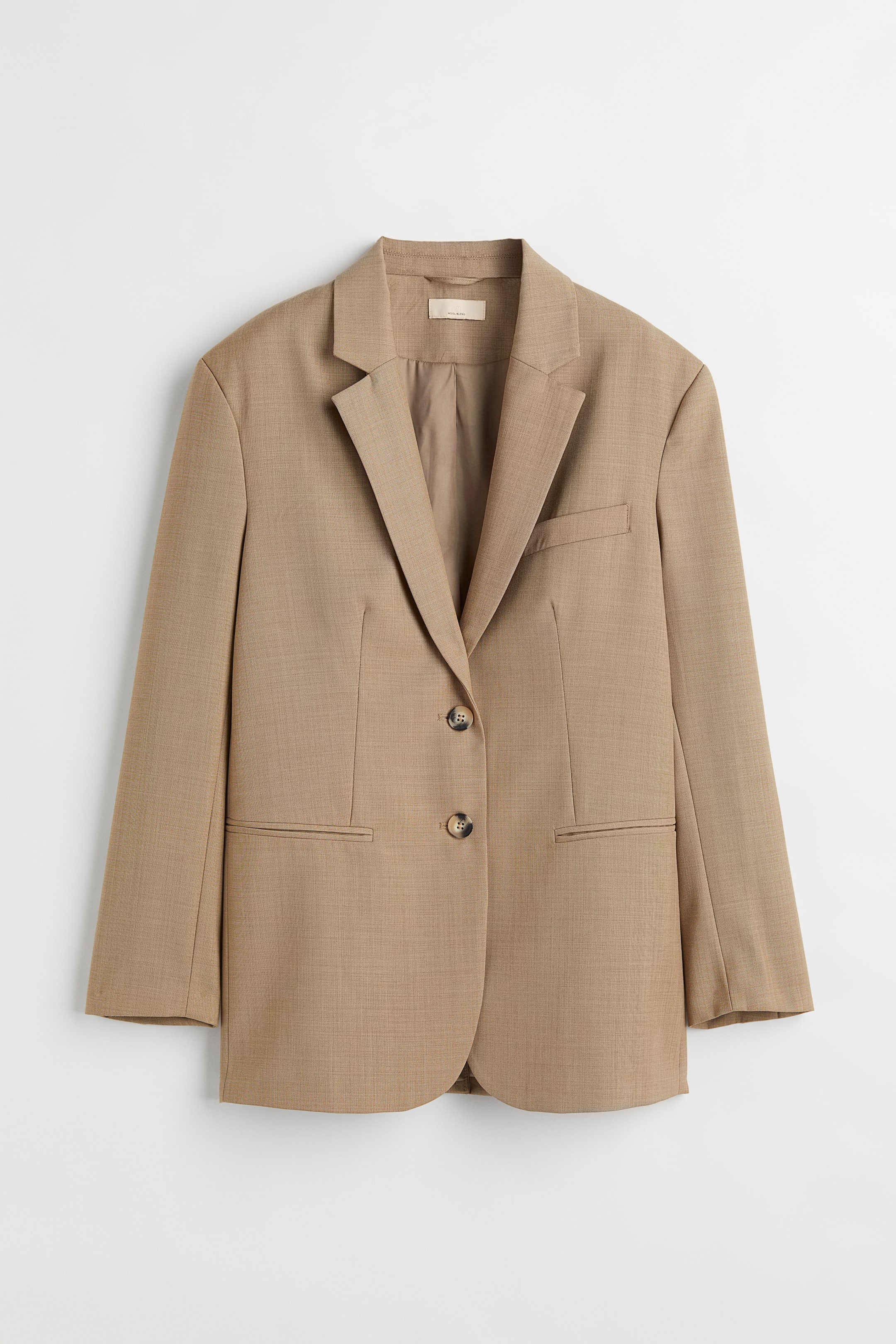 Ver imagen más grande: Americana oversize de sarga - Beige oscuro - MUJER | H&M ES 1