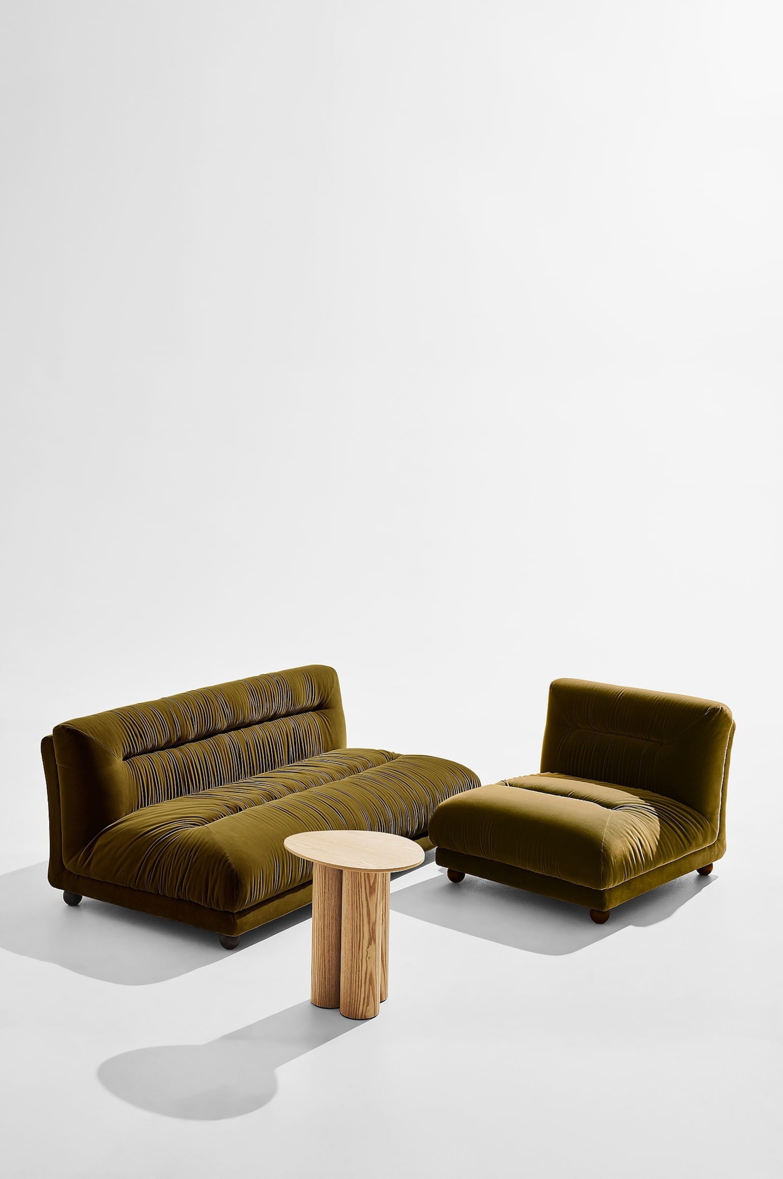 Elmo Zweisitzer-sofa - Grüner Samt/Blau Samt - 5