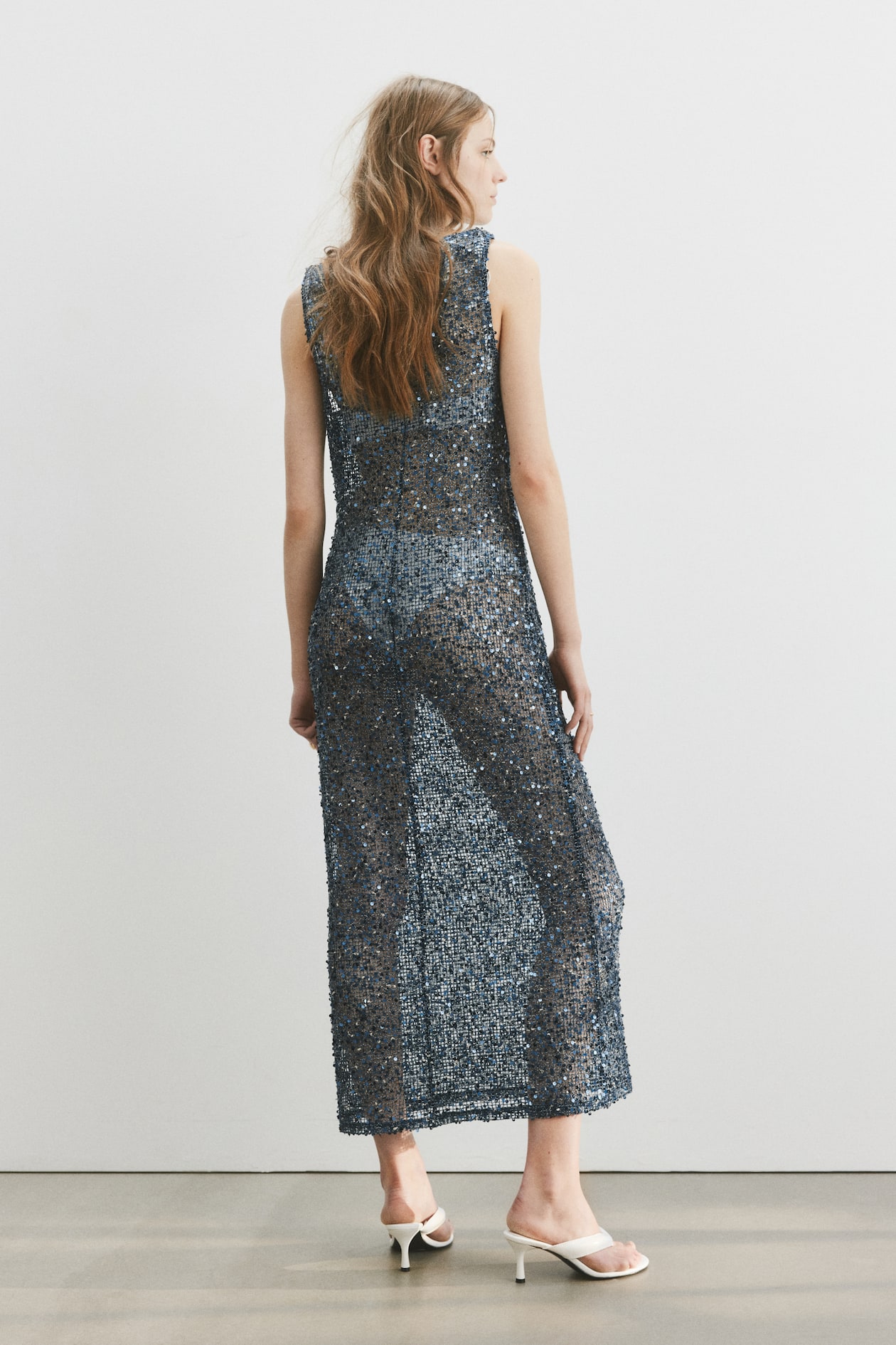 Sequined Mesh Dress - image 5
