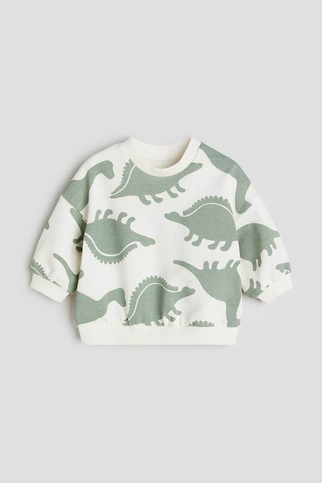 Cotton sweatshirt - White/Dinosaurs/Light beige/Dinosaurs/Light beige/Animals/Dark grey/Bears/dc/dc/dc/dc - 1