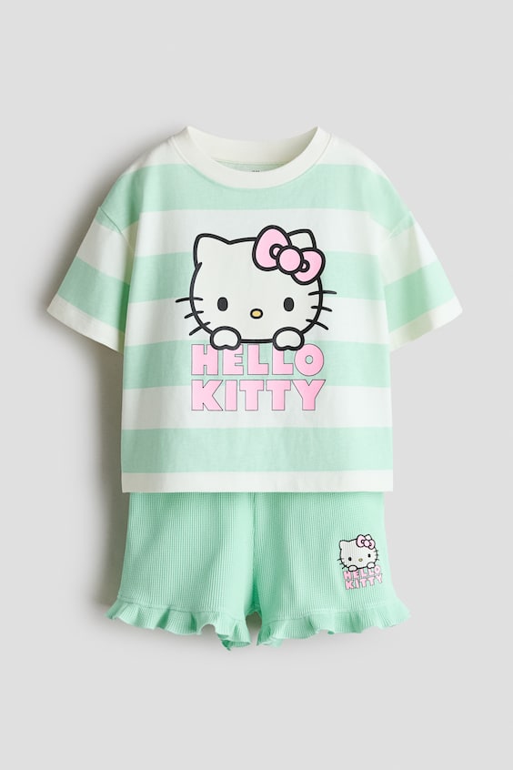 Детские брюки H&M 2-Piece Printed Cotton Set