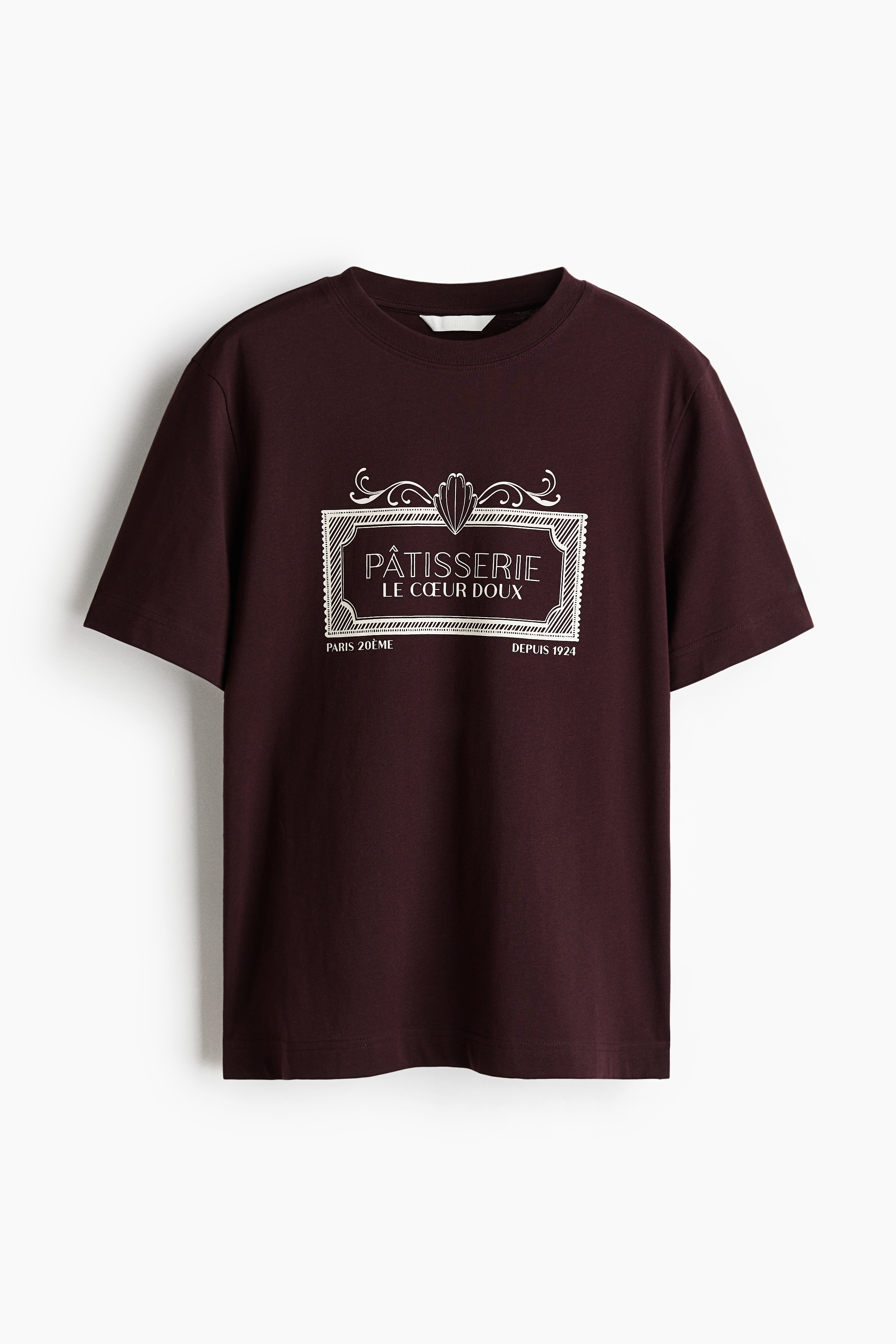 T-Shirt with Motif - Burgundy/Pâtisserie