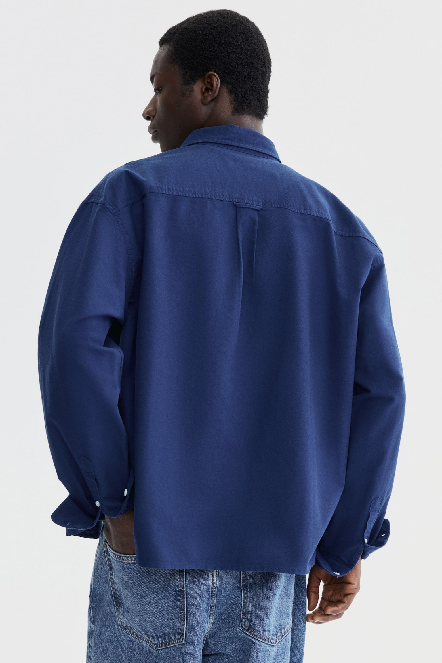 Relaxed Fit Oxford shirt - Dark blue/Green/Striped/White/Red - 3