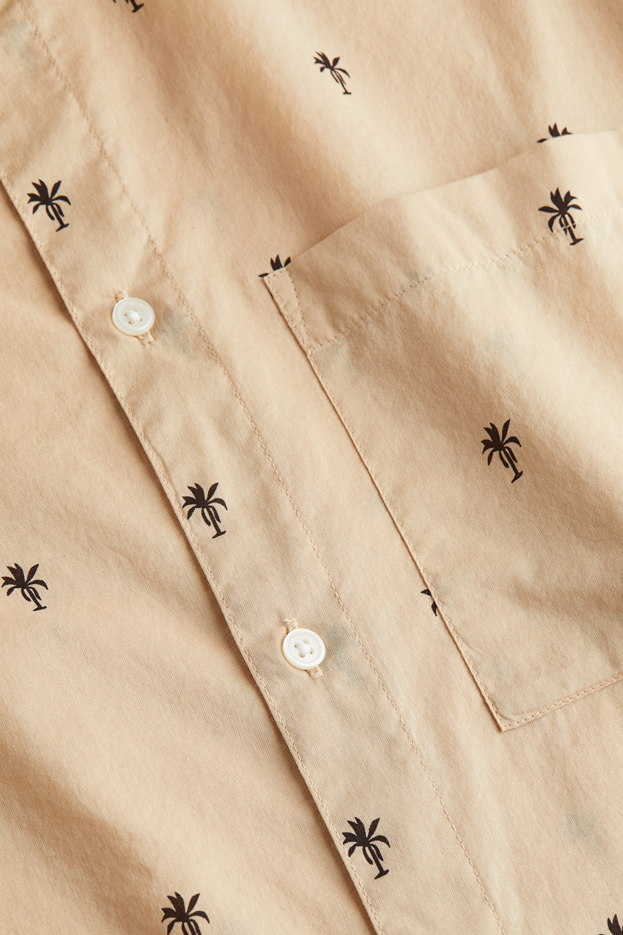 View larger image: Cotton shirt Regular Fit - Beige/Palm trees - Men | H&M IN 2