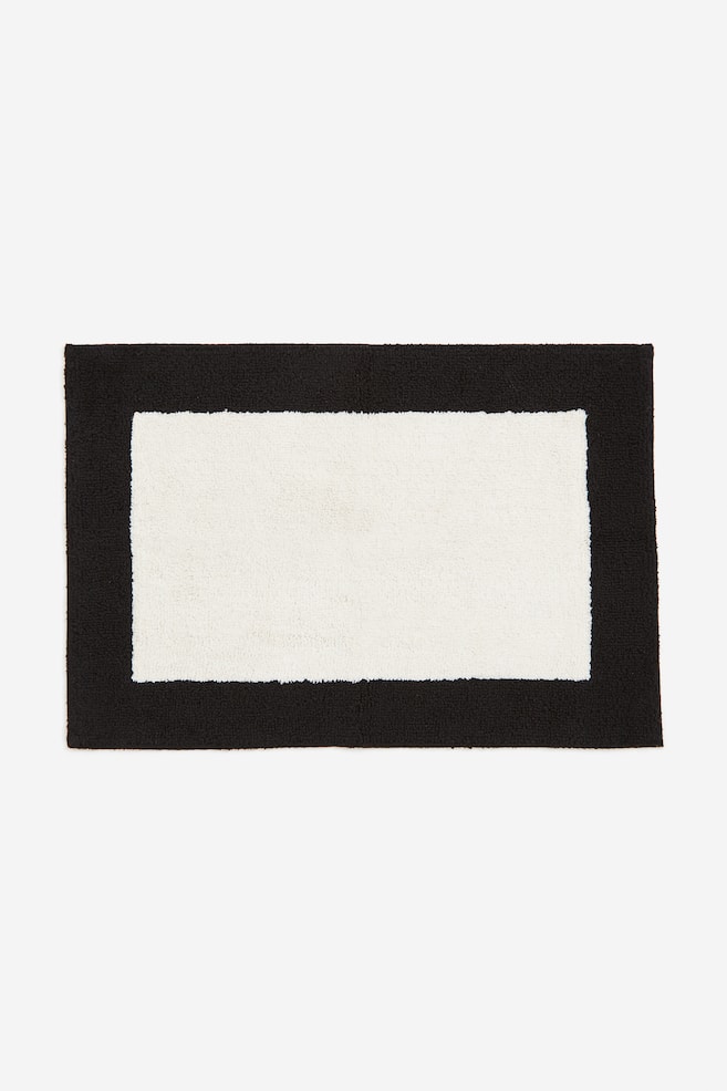 Tufted bath mat - Black/White/Light beige - 1